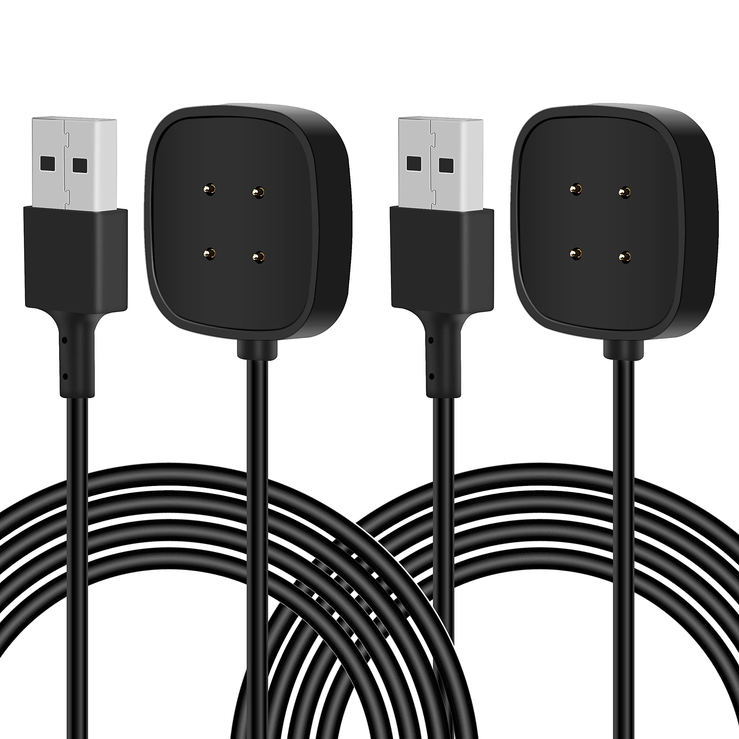 3.3Ft USB Charger Cable for Fitbit Sense/Sense 2/Versa 3/Versa 4 - Magnetic Charging Power Cord for Smartwatch - Perfect for Home, Office & Travel Use