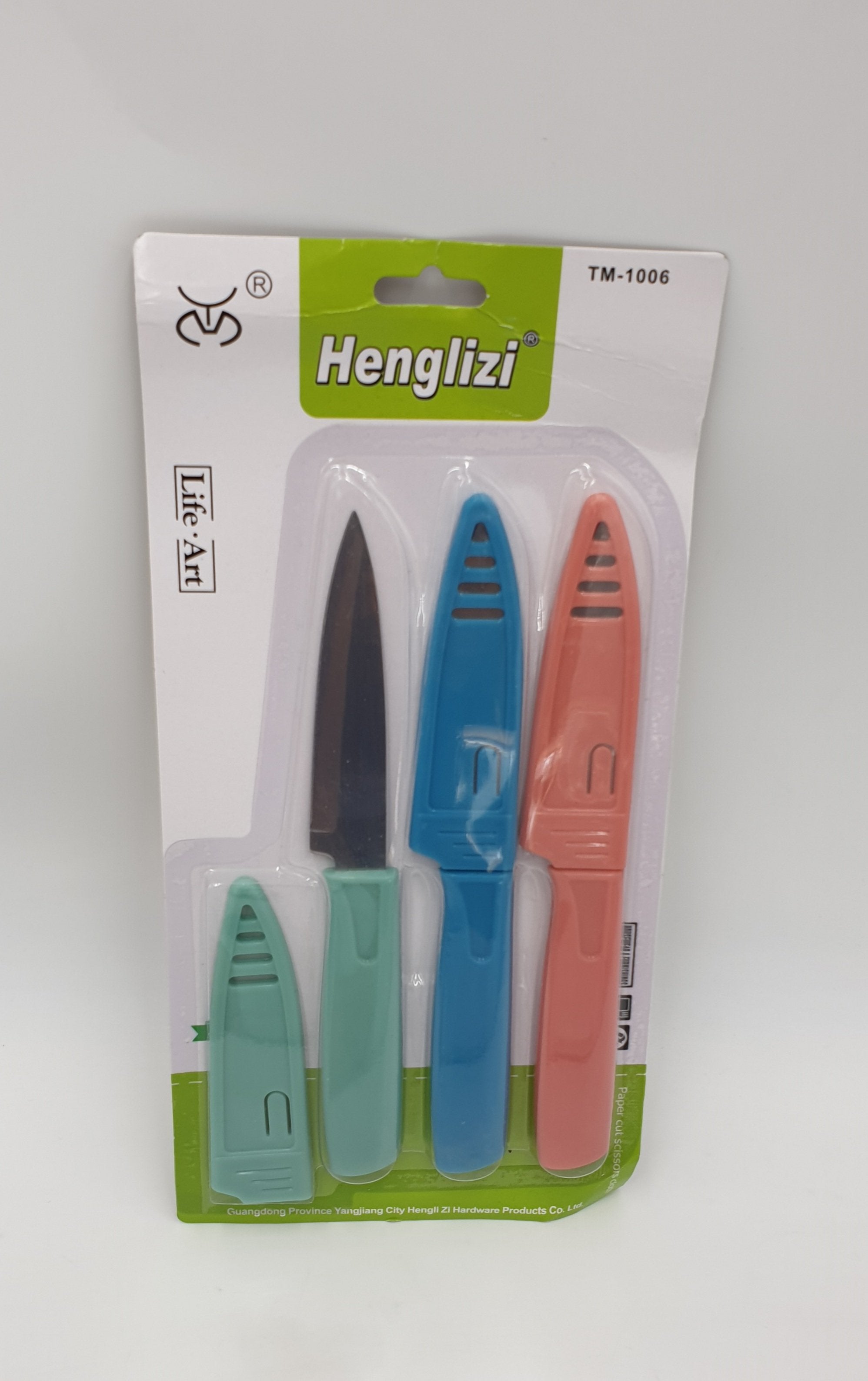 3-Piece Knife Set with Protective Covers - Sharp Kitchen Knives for Cooking, Slicing & Dicing - Perfect for Home Chefs & Professional Kitchens