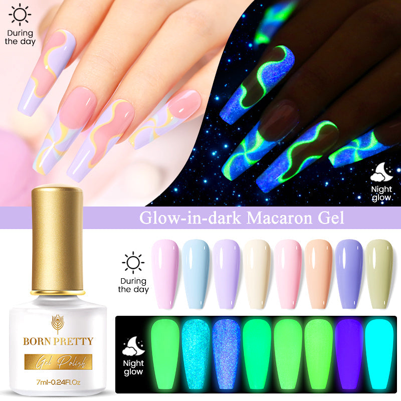 Born Pretty Luminous Macaron Gel Nail Polish - Long Lasting UV LED Soak Off Gel Polish for Salon & Home Manicure - Perfect for Nail Art, French Tips & Special Occasions