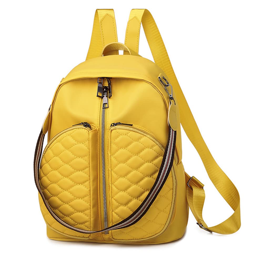 2 in 1 Women's Backpack Purse - Waterproof Anti-Theft Nylon Rucksack with Crossbody Strap | Fashionable B Pineapple Yellow Color | Perfect for Travel, Work, School & Daily Commute