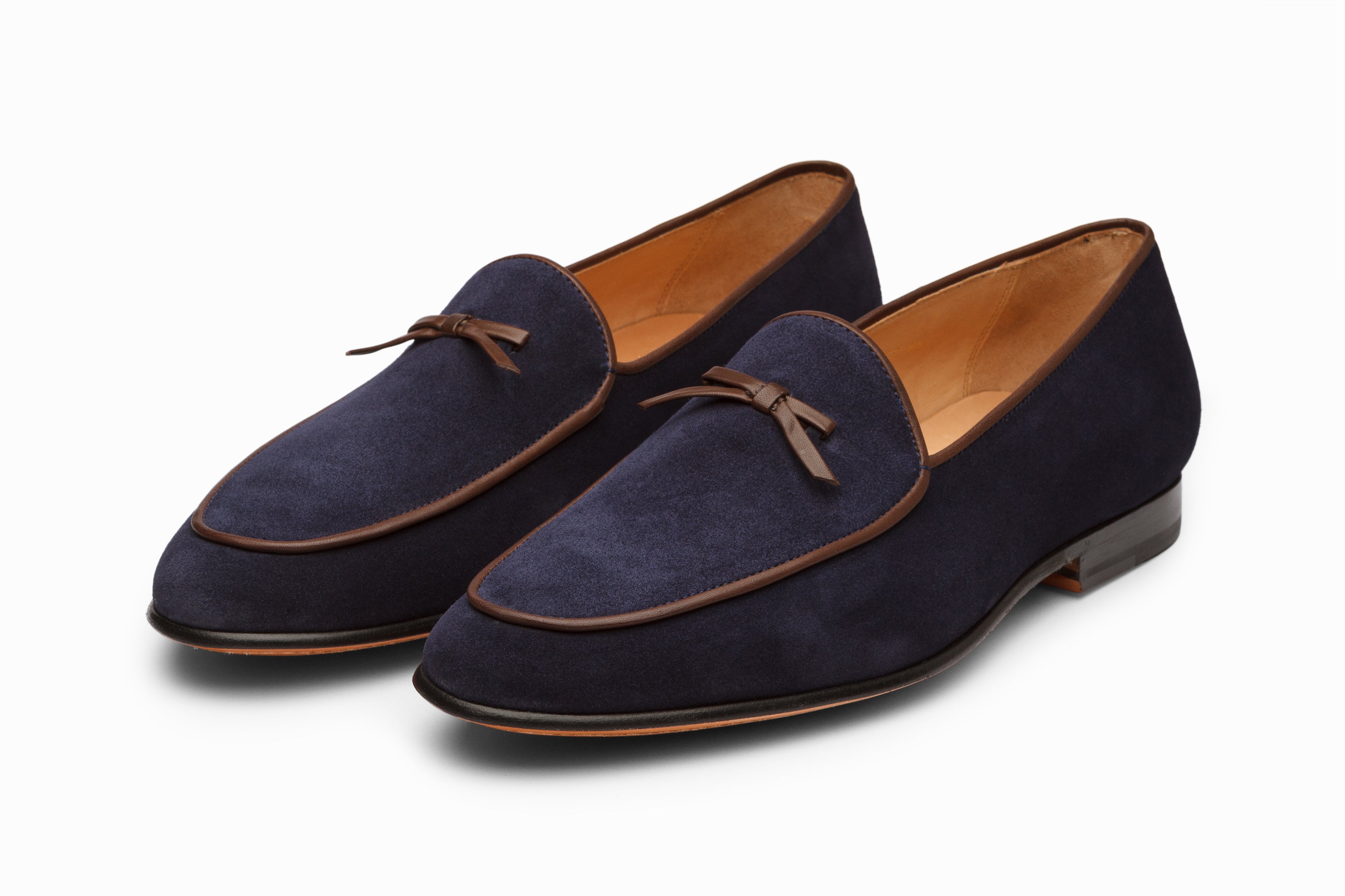 Premium Belgian Loafers for Men - Navy Blue Suede Leather Slip-On Shoes | Comfortable & Stylish Casual Dress Shoes for Office, Travel & Everyday Wear