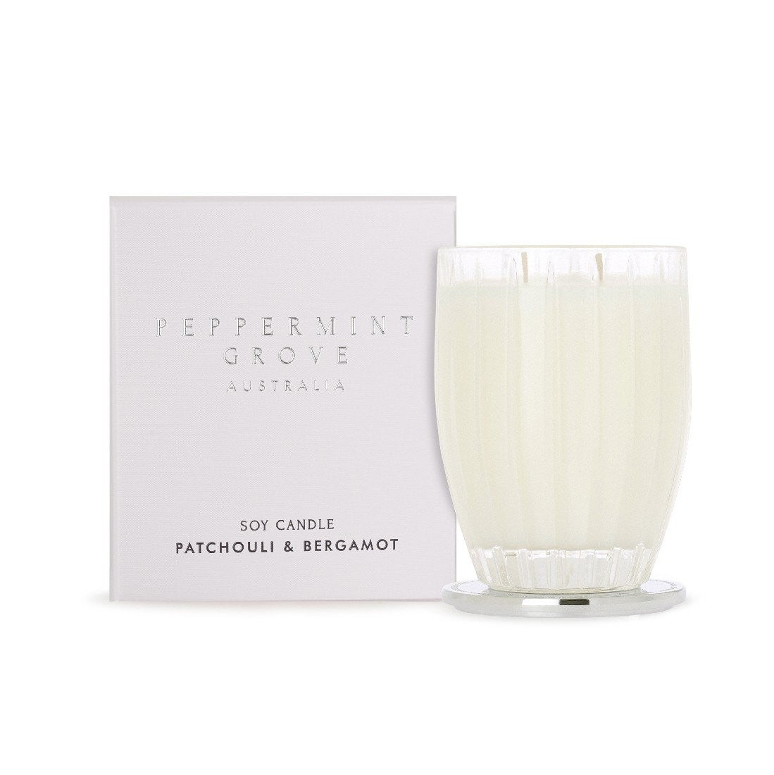 Peppermint Grove Luxury Scented Candle 370g - Patchouli & Bergamot Fragrance for Home, Spa & Relaxation | Aromatherapy, Meditation & Romantic Ambiance