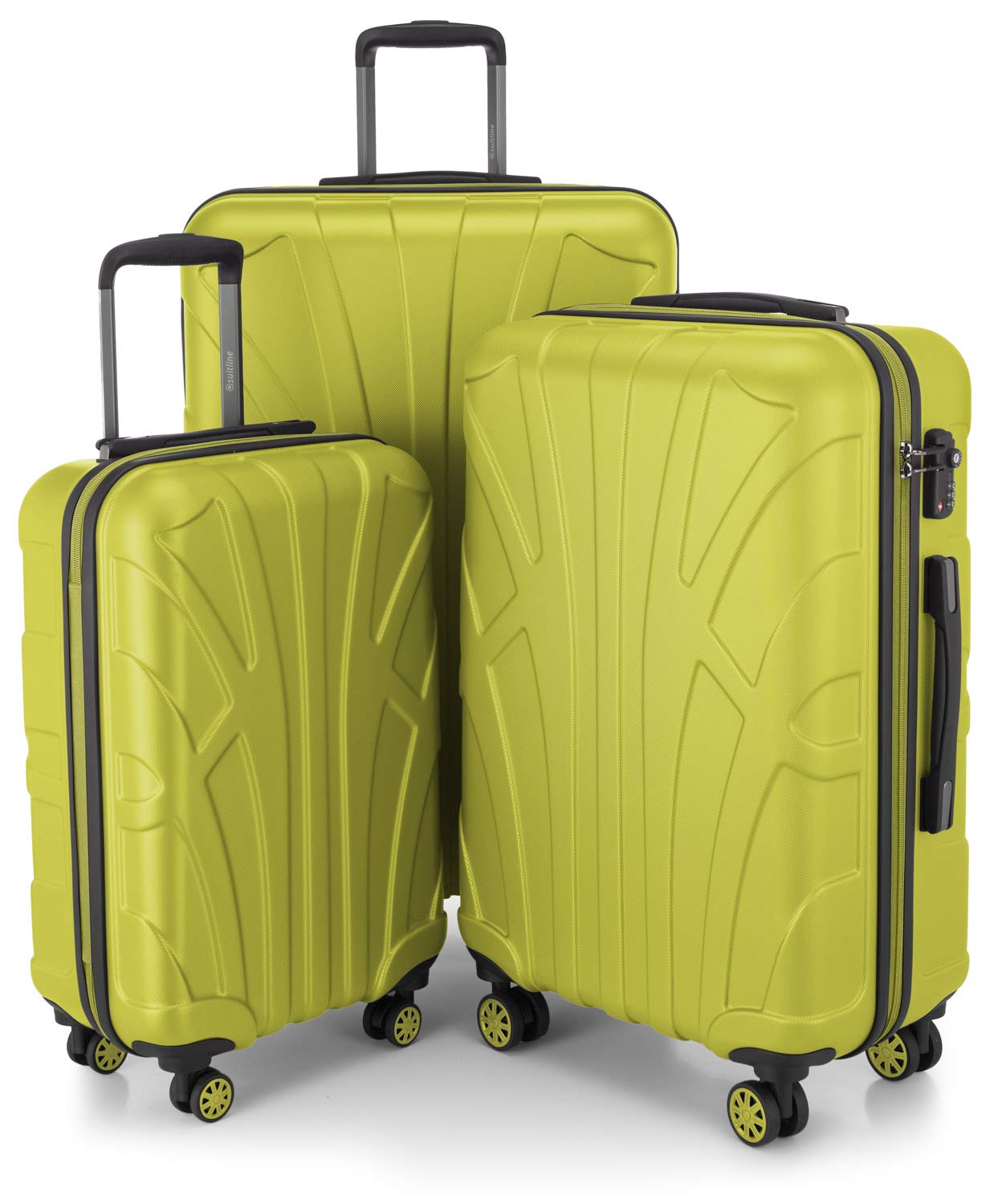 Premium Suitline 3-Piece Luggage Set in Fern Green – Lightweight, Durable & Spinner Wheels – Perfect for Travel, Business Trips & Vacations