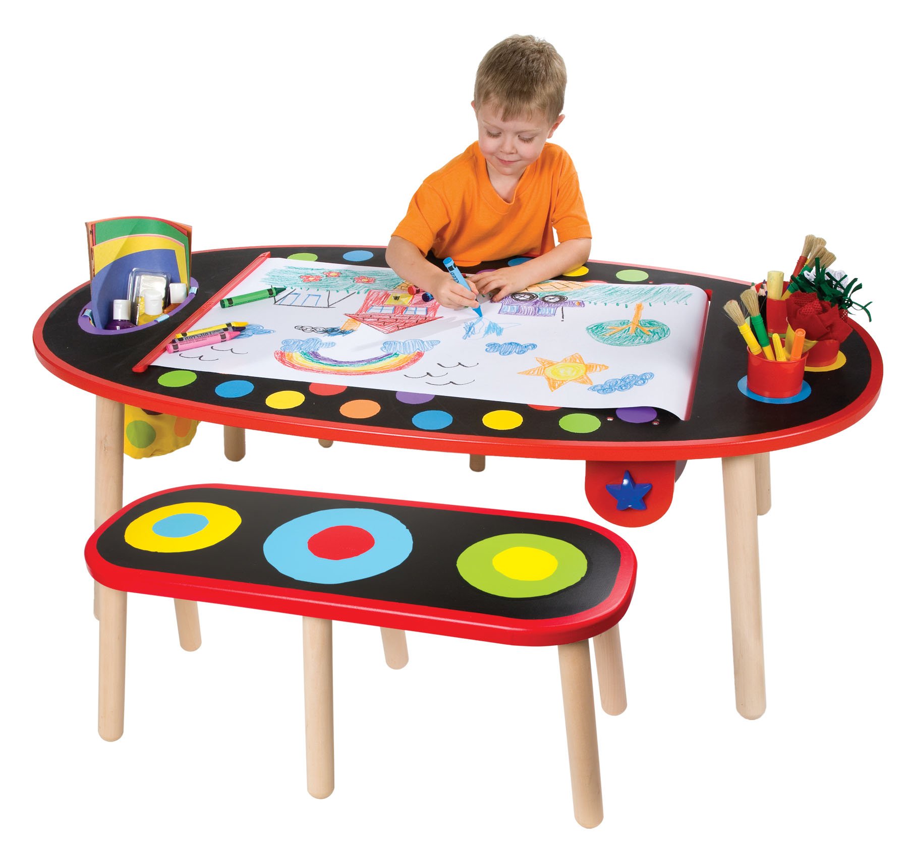 ALEX Toys Super Art Table with Paper Roll - Kids Art & Craft Supplies for Drawing, Painting & Creativity - Perfect for Home, Classroom & Playroom Activities
