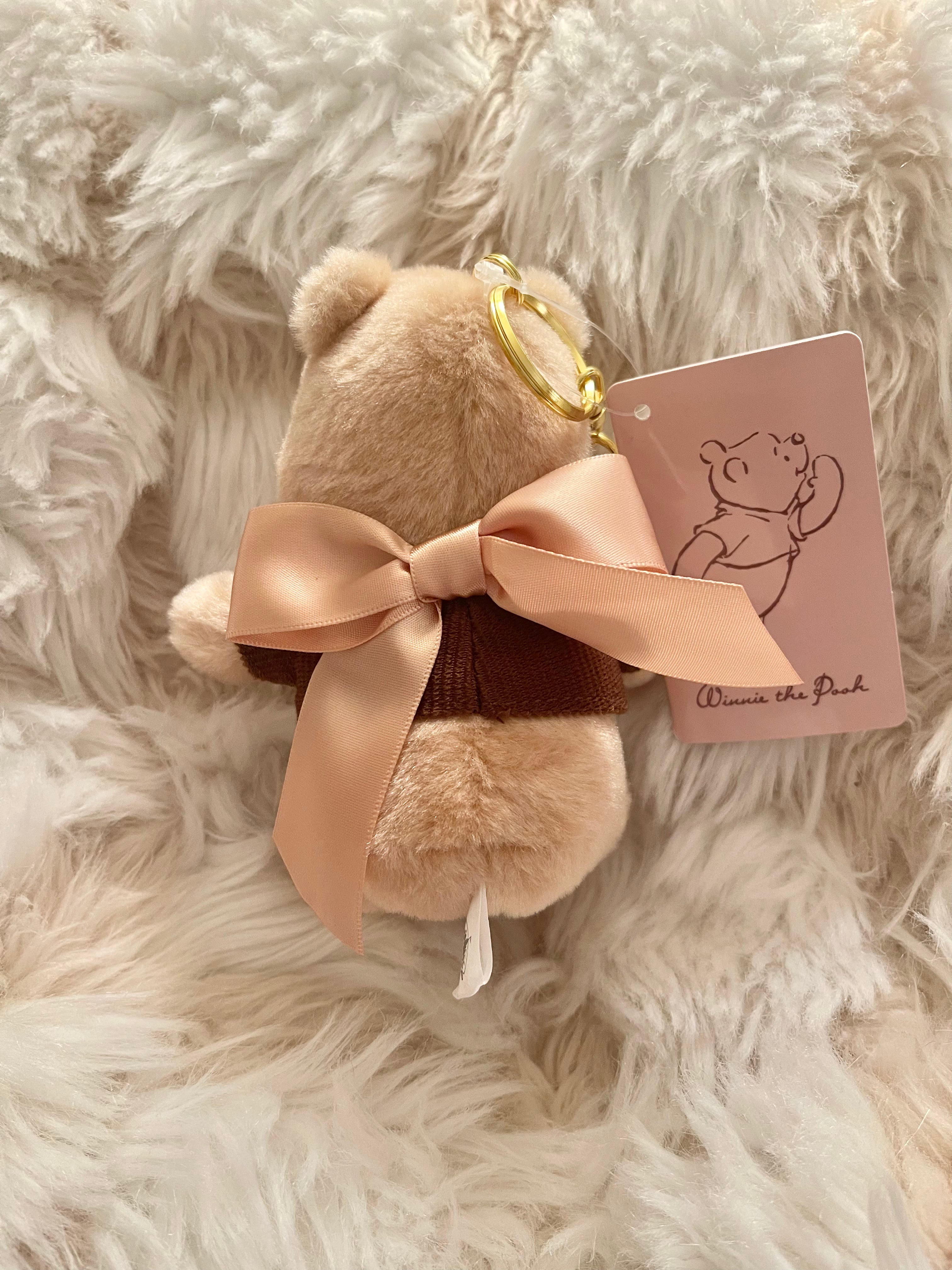 Disney Store Japan Valentine's Day Winnie the Pooh Plush Keychain - Cute Collectible Gift for Couples, Friends & Disney Fans (Perfect for Valentine's Day Gifts, Keychains, Bags & Backpacks)