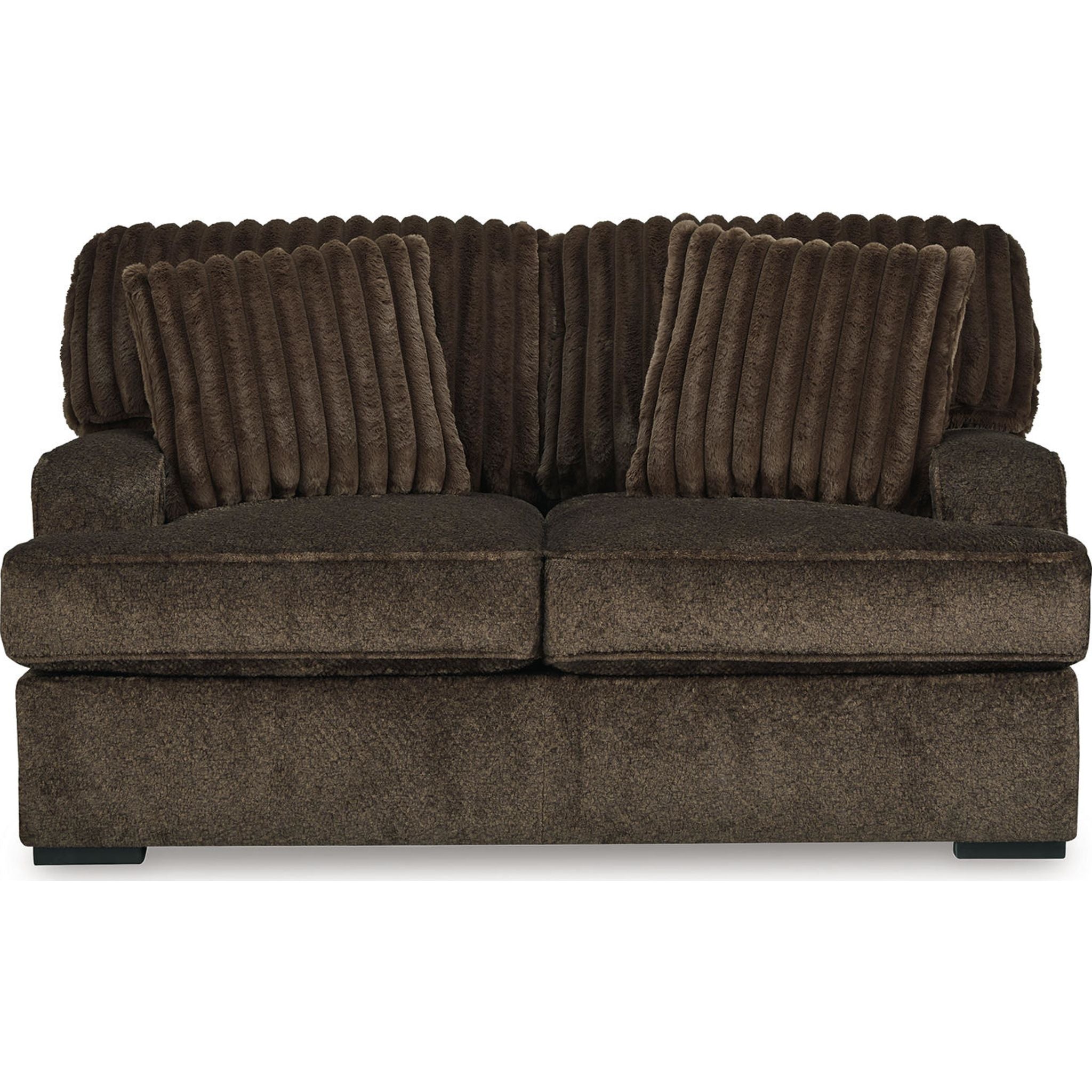 Aylesworth Loveseat in Chocolate Brown - Comfortable Small Couch for Living Room, Apartment, and Office Spaces