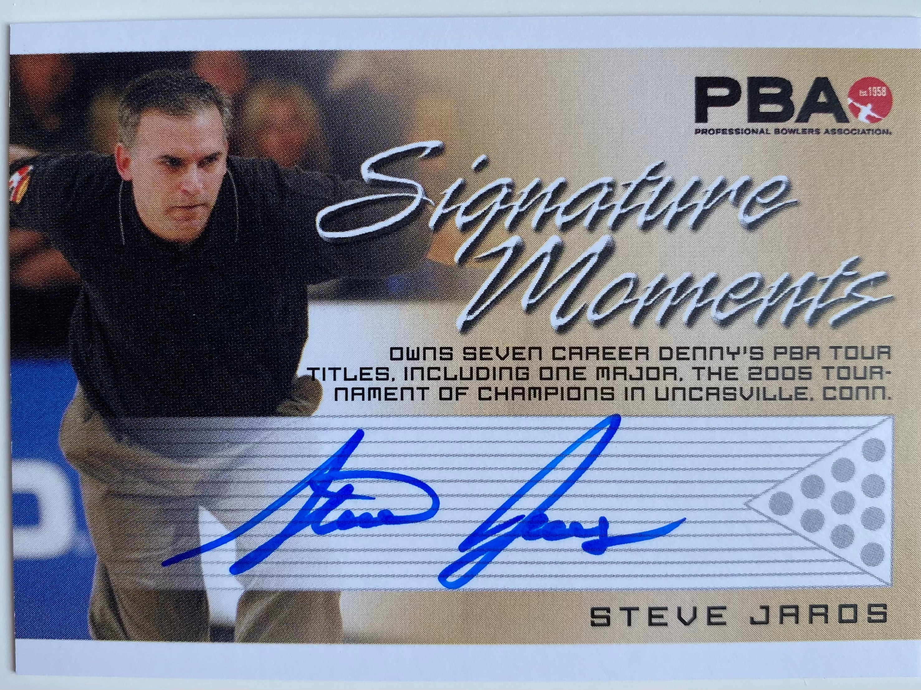 Steve Jaros 2008 Rittenhouse Signature Moments PBA Autographed Bowling Trading Card - Perfect for Collectors, Sports Memorabilia Enthusiasts & Bowling Fans