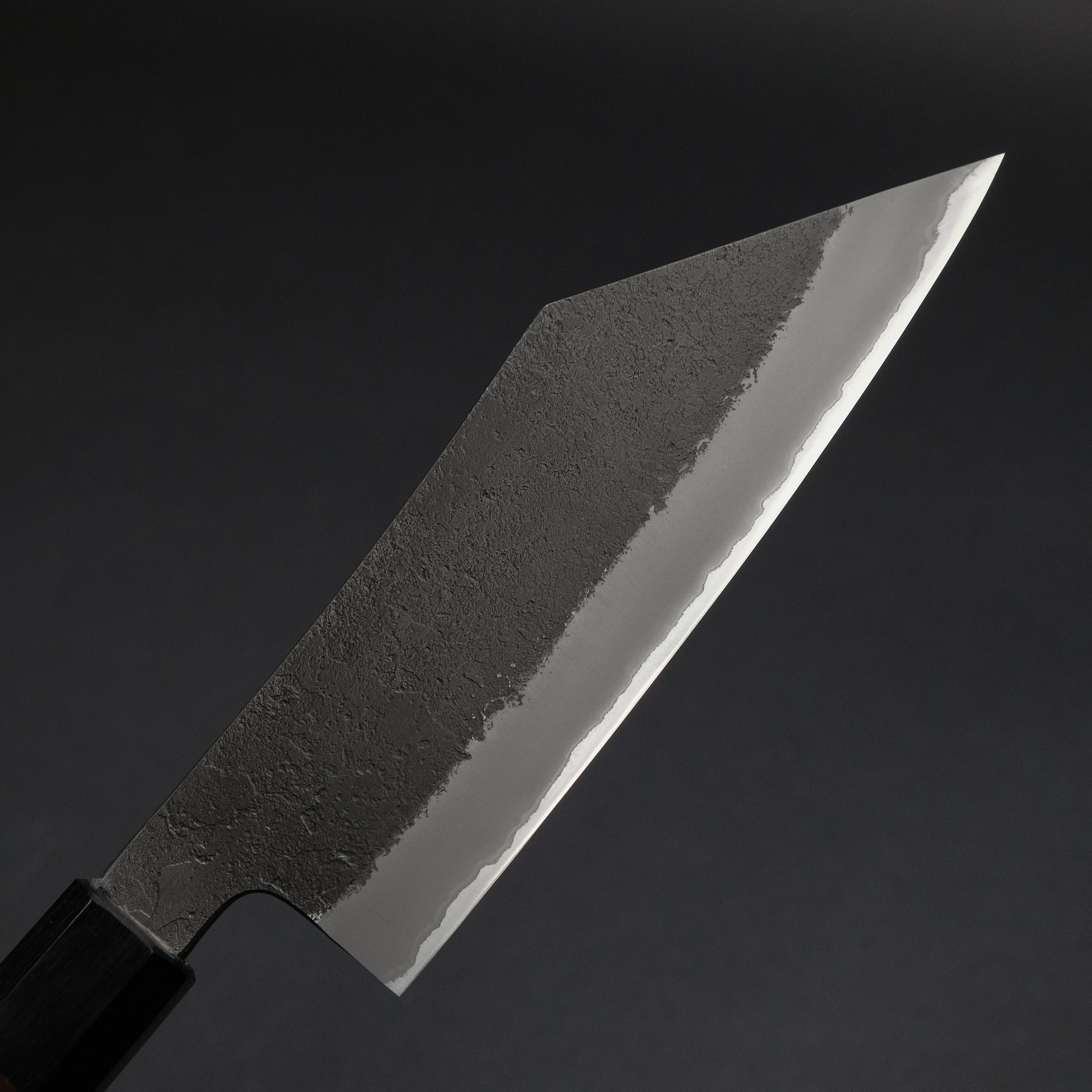 Premium Mutsumi Blue Super Kurouchi Nashiji Hakata 165mm Ebony Handle Japanese Chef Knife - Perfect for Sushi, Sashimi & Precision Vegetable Cutting