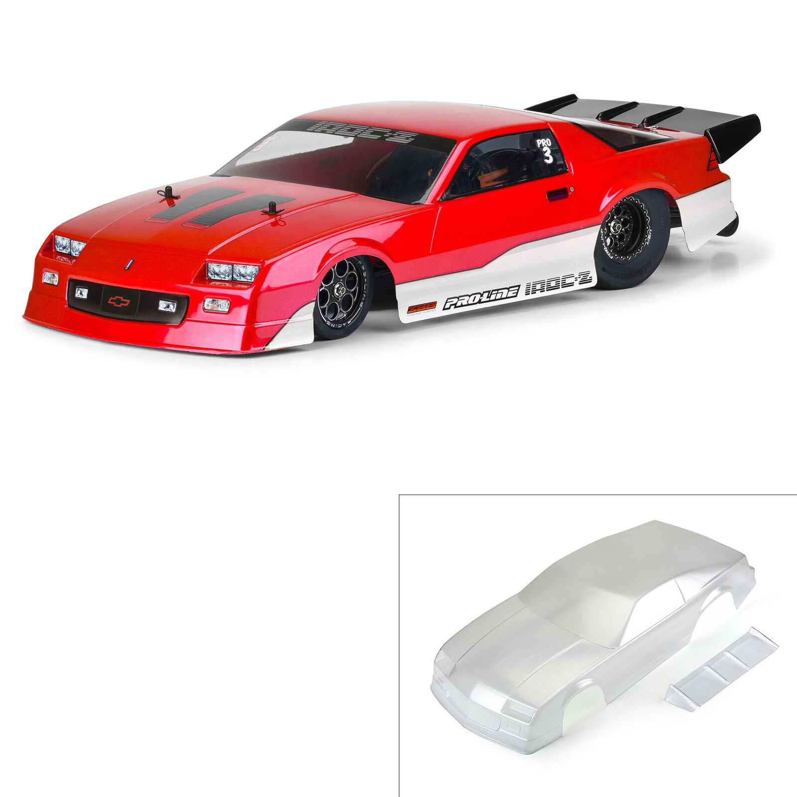 1985 Chevy Camaro IROC Z 1/10 Scale Pre-Cut Clear RC Car Body for Tamiya TT-02 Chassis - Perfect for RC Drifting and Custom Builds