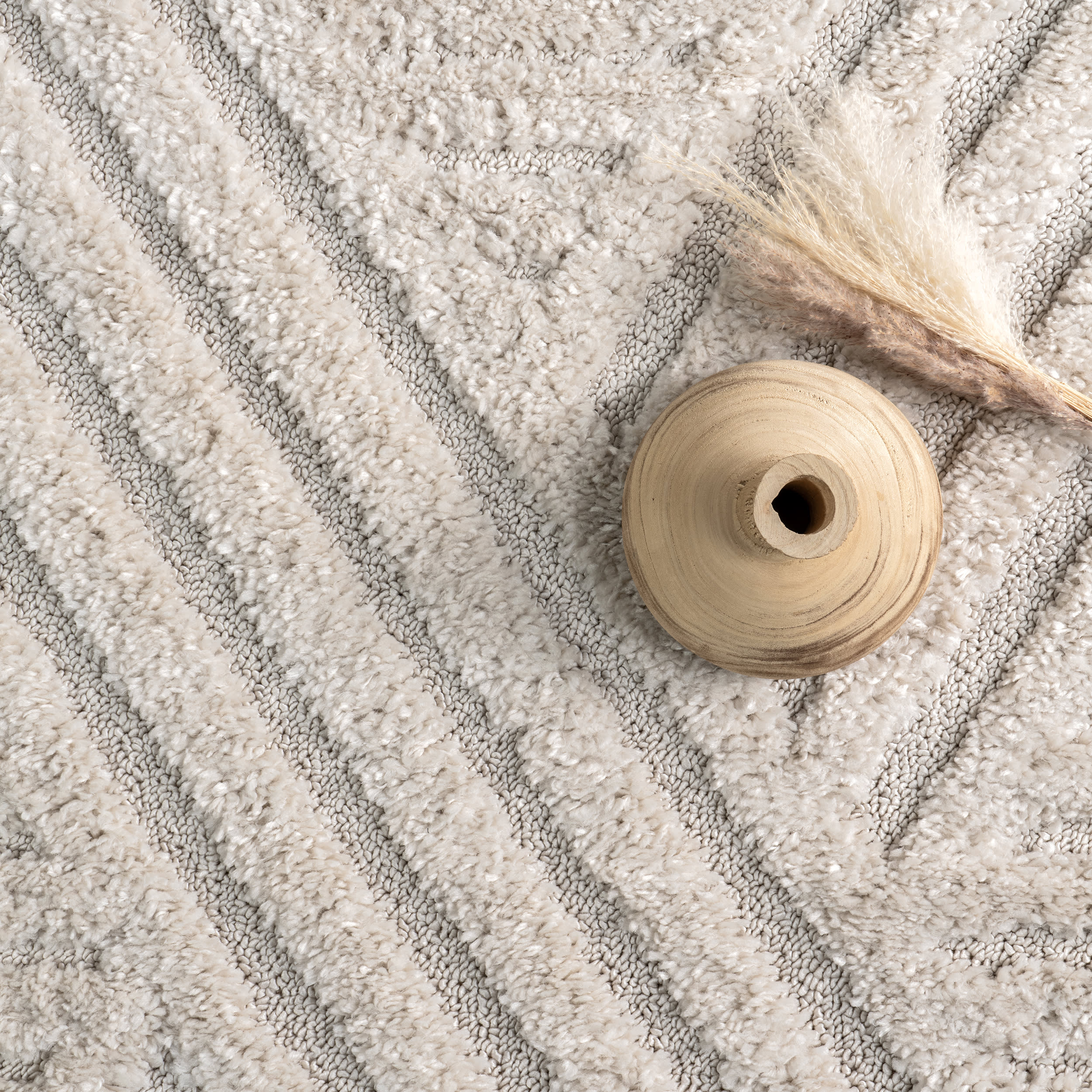 Ellie Traverse Shag Rug - Soft Plush Beige Area Rug for Living Room, Bedroom, Nursery - Cozy Home Decor & Floor Mat for Comfort & Style