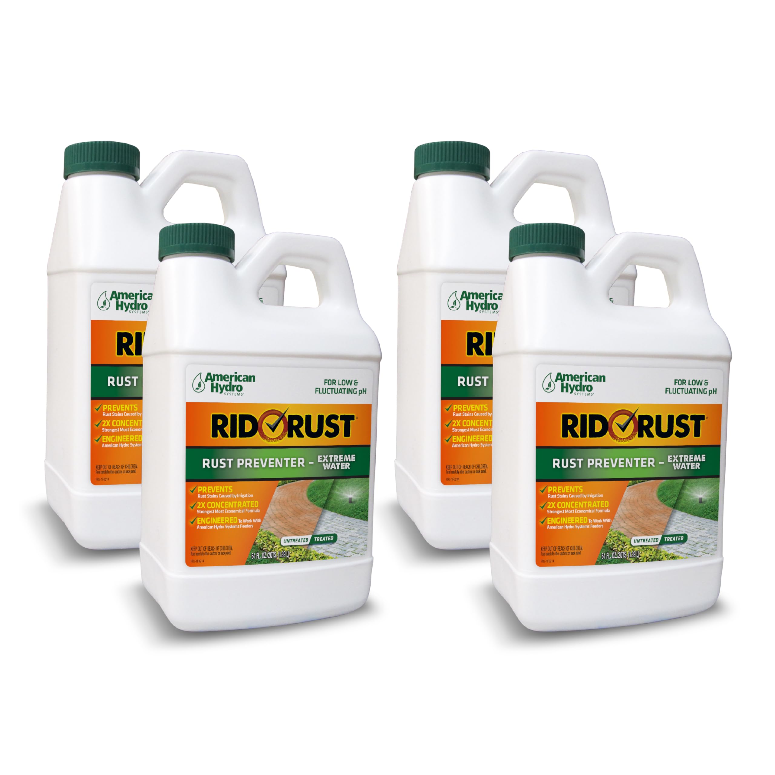 Rid-O-Rust Outdoor Rust Preventer Spray - 64oz (4 Pack) - Heavy Duty Water-Based Formula Prevents Rust & Stains from Irrigation - Ideal for Garden Tools, Fences, Outdoor Furniture & Metal Surfaces