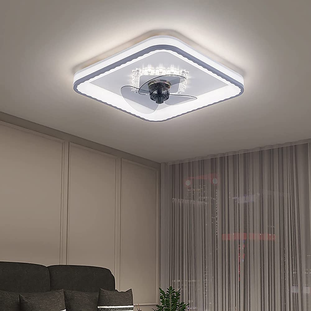 **48cm Smart Ceiling Fan with Light - Dimmable LED, Remote Control & Timer, Ultra Quiet for Bedroom, Living Room, Lounge | Perfect for Home Cooling & Stylish Lighting Decor**