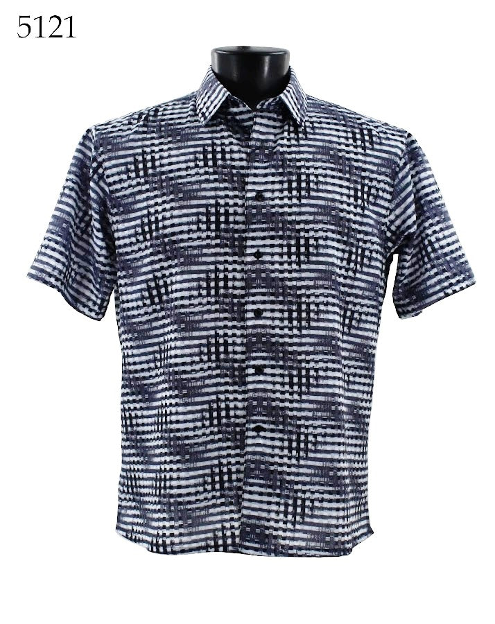 Bassiri Men's Casual Short Sleeve Shirt 5121 - Breathable Cotton Summer T-Shirt for Outdoor Activities & Daily Wear