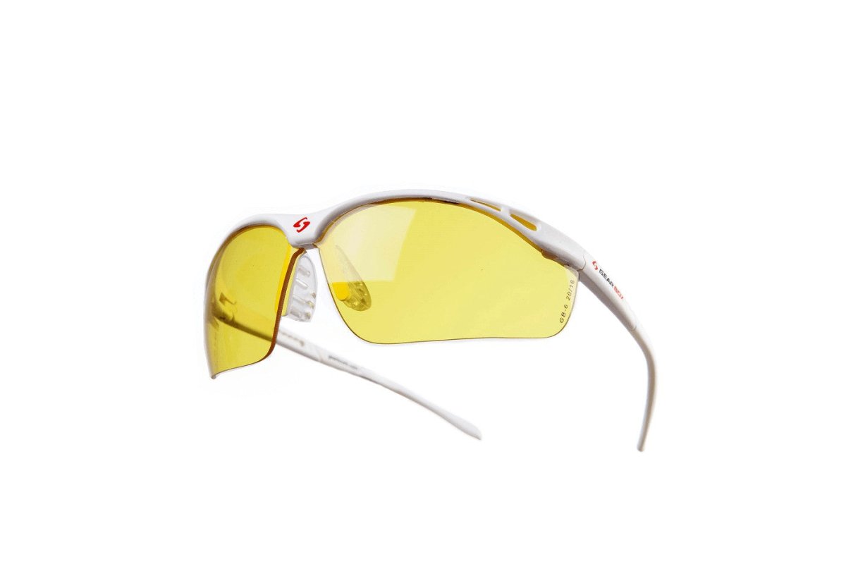 Gearbox Vision SLIM FIT Amber Polarized Sunglasses for Men & Women - White Frame - UV Protection - Lightweight & Comfortable for Driving, Running, Outdoor Activities