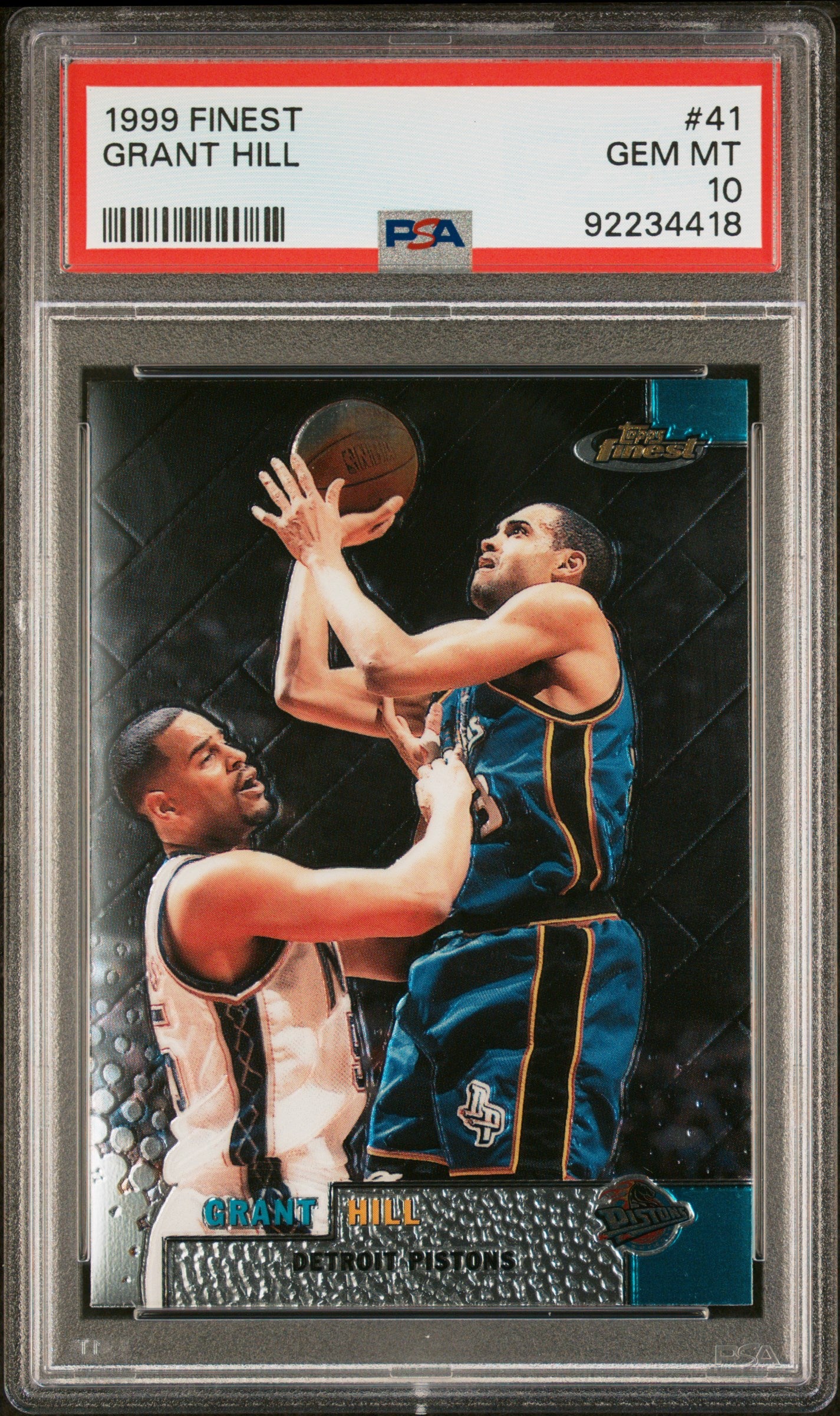 1999 Finest Grant Hill #41 PSA 10 Gem Mint Basketball Trading Card - Perfect for Collectors, Investors & Sports Memorabilia Enthusiasts