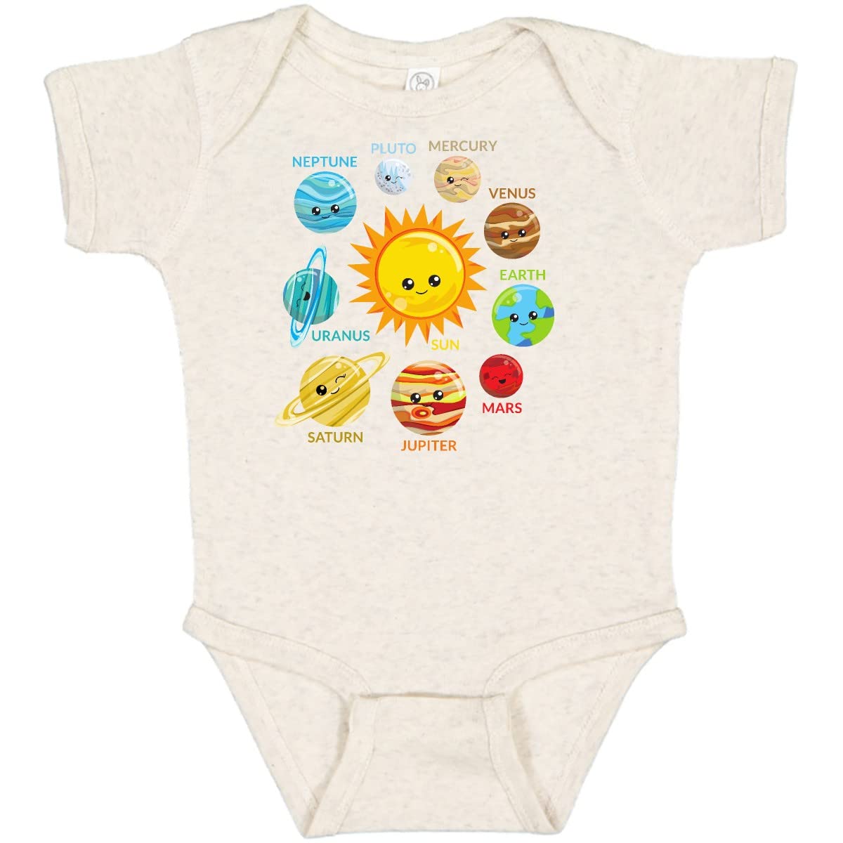 Inktastic Cute Planets Solar System Space Cosmos Galaxy Baby Bodysuit - Soft & Comfortable Infant Onesie for Astronomy Lovers, Perfect for Everyday Wear, Space-Themed Parties & Photo Shoots