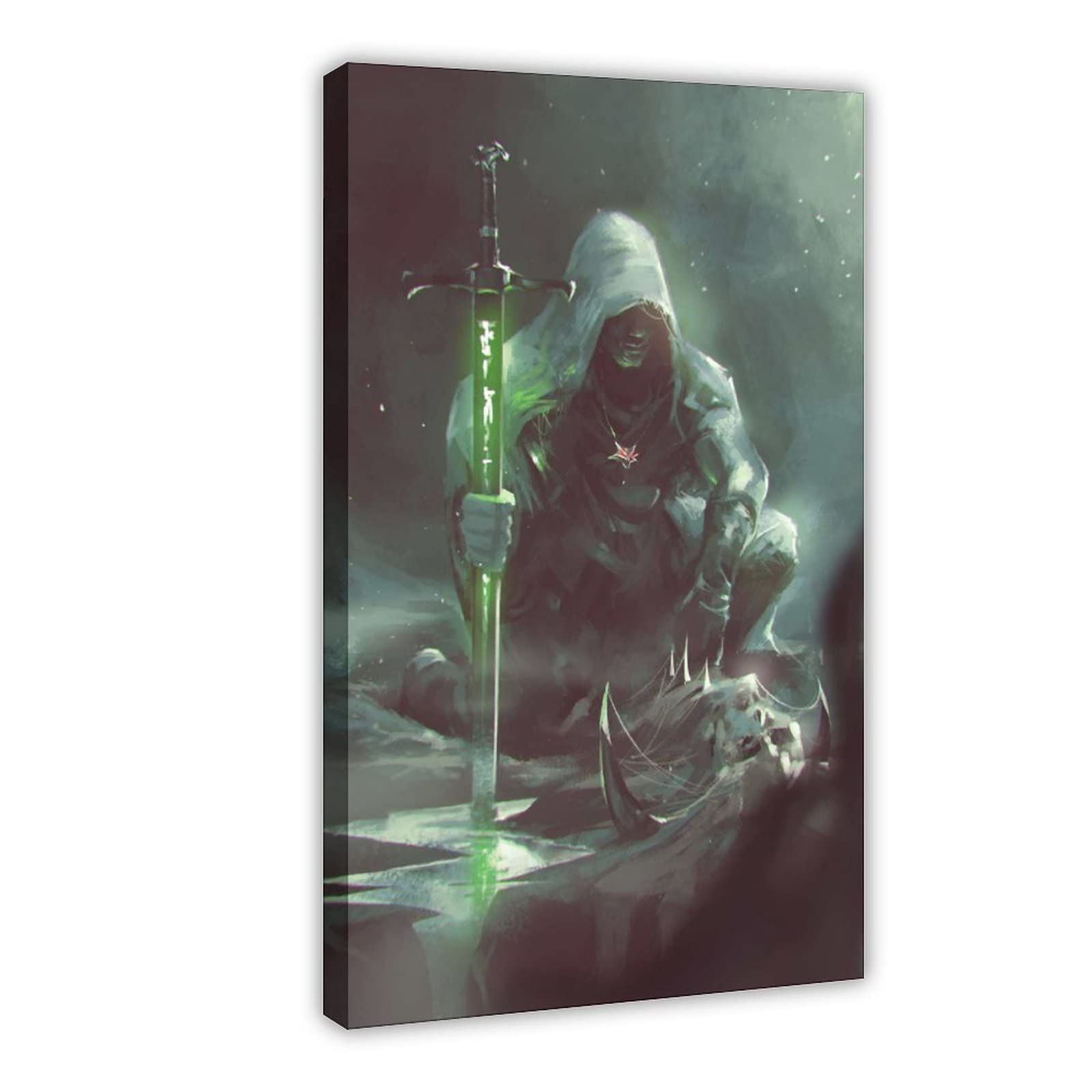 The Witcher Video Game Poster - 24x36 Inch (60x90cm) Fantasy Art Canvas Print for Bedroom, Office & Gaming Room Decor - Perfect Gift for Gamers & Fantasy Fans