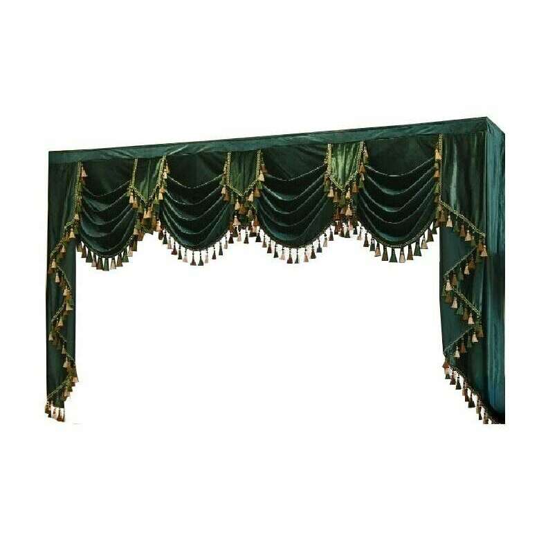 Mila Classic Plain Velvet Valance - Sacramento Green Window Treatment for Living Room & Bedroom Decor