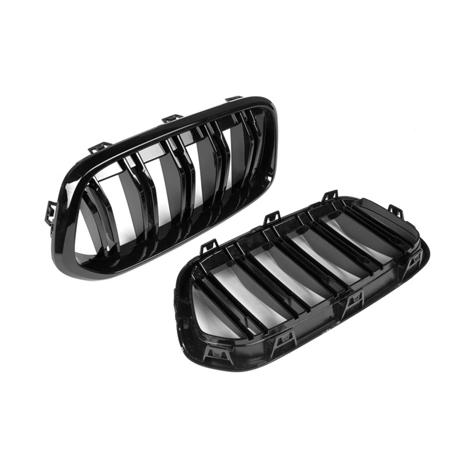 YEHEI Gloss Black Front Bumper Kidney Grille for BMW X2 F39 SUV (2018-2021) - Double Slat Racing Style Grille Pair - Car Exterior Accessories for Enhanced Style & Protection - Perfect for Street Racing & Car Shows