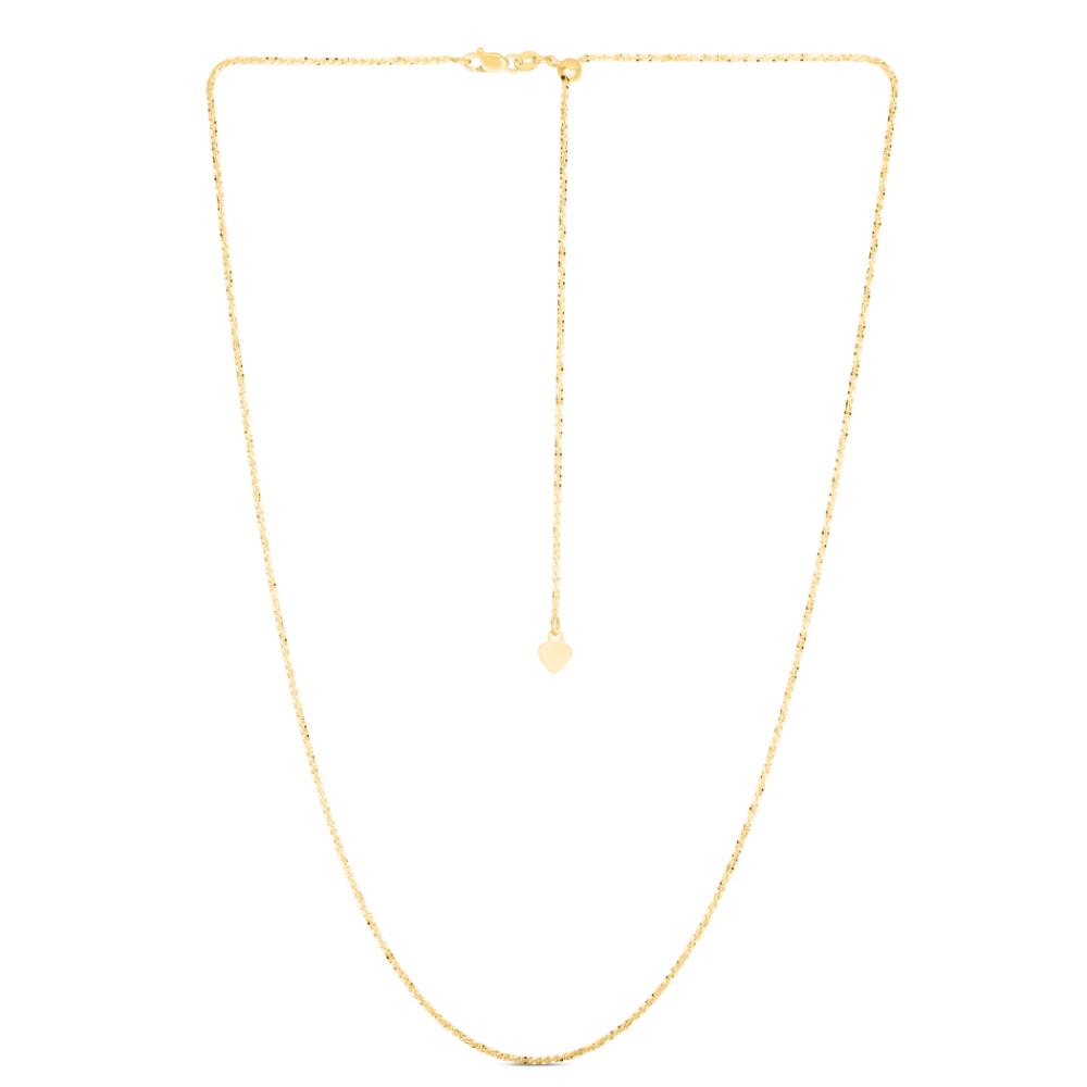 14K Gold 1.2mm Adjustable Sparkle Chain Necklace - Dainty Layering Jewelry for Women, Perfect for Everyday Wear & Special Occasions
