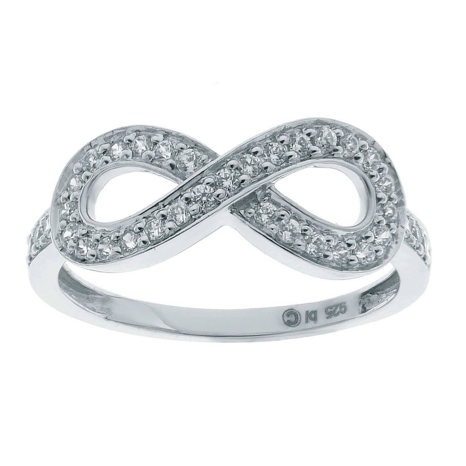 Sterling Silver Infinity Ring with Diamonds for Women - Perfect Gift