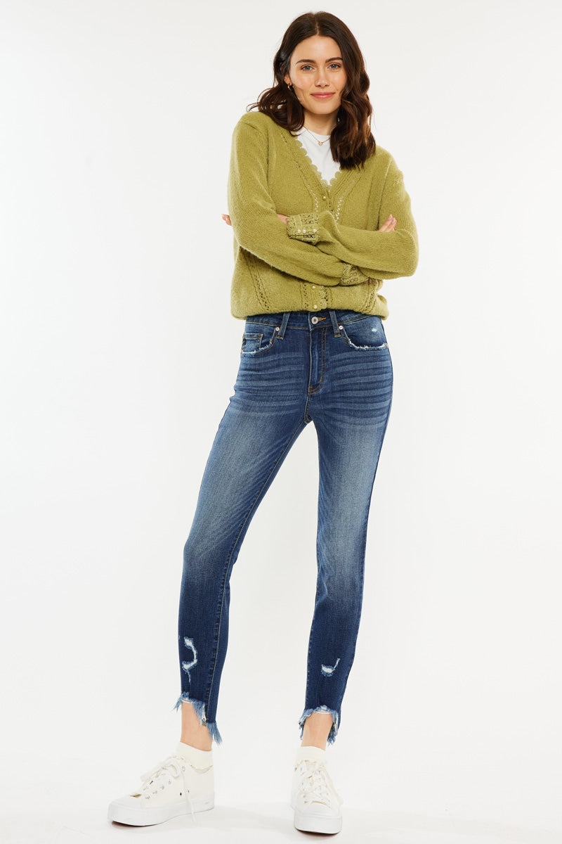 Christina High Rise Ankle Skinny Jeans for Women - Stretchy Slim Fit Denim Pants, Comfortable Everyday Wear for Casual Outings and Date Nights
