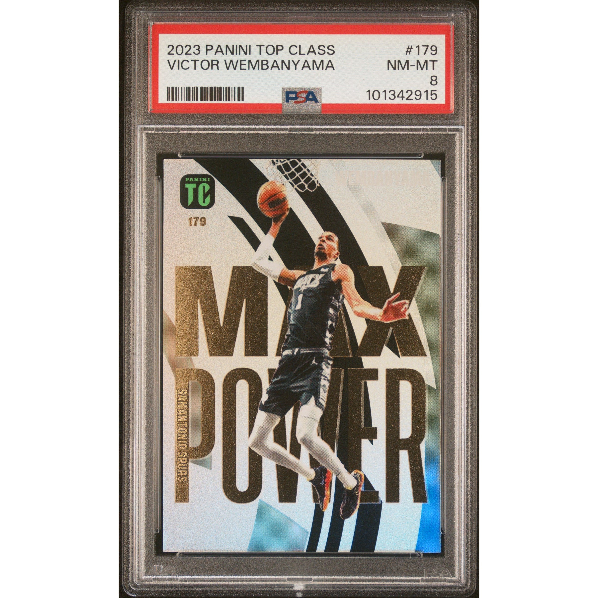 2024 NBA Panini Top Class Victor Wembanyama #179 PSA 8 Graded Basketball Card - Perfect for Collectors, Investors & Sports Memorabilia Enthusiasts