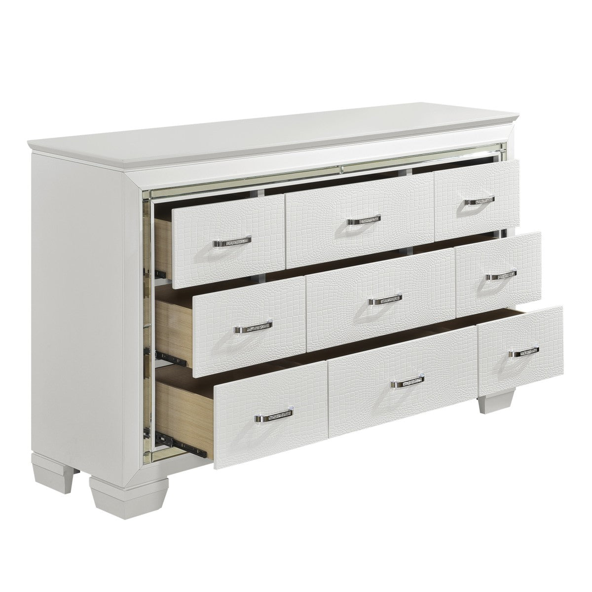 Allura White Dresser - Modern 6-Drawer Chest for Bedroom & Nursery | Stylish Storage Solution for Clothes, Toys & Organizing