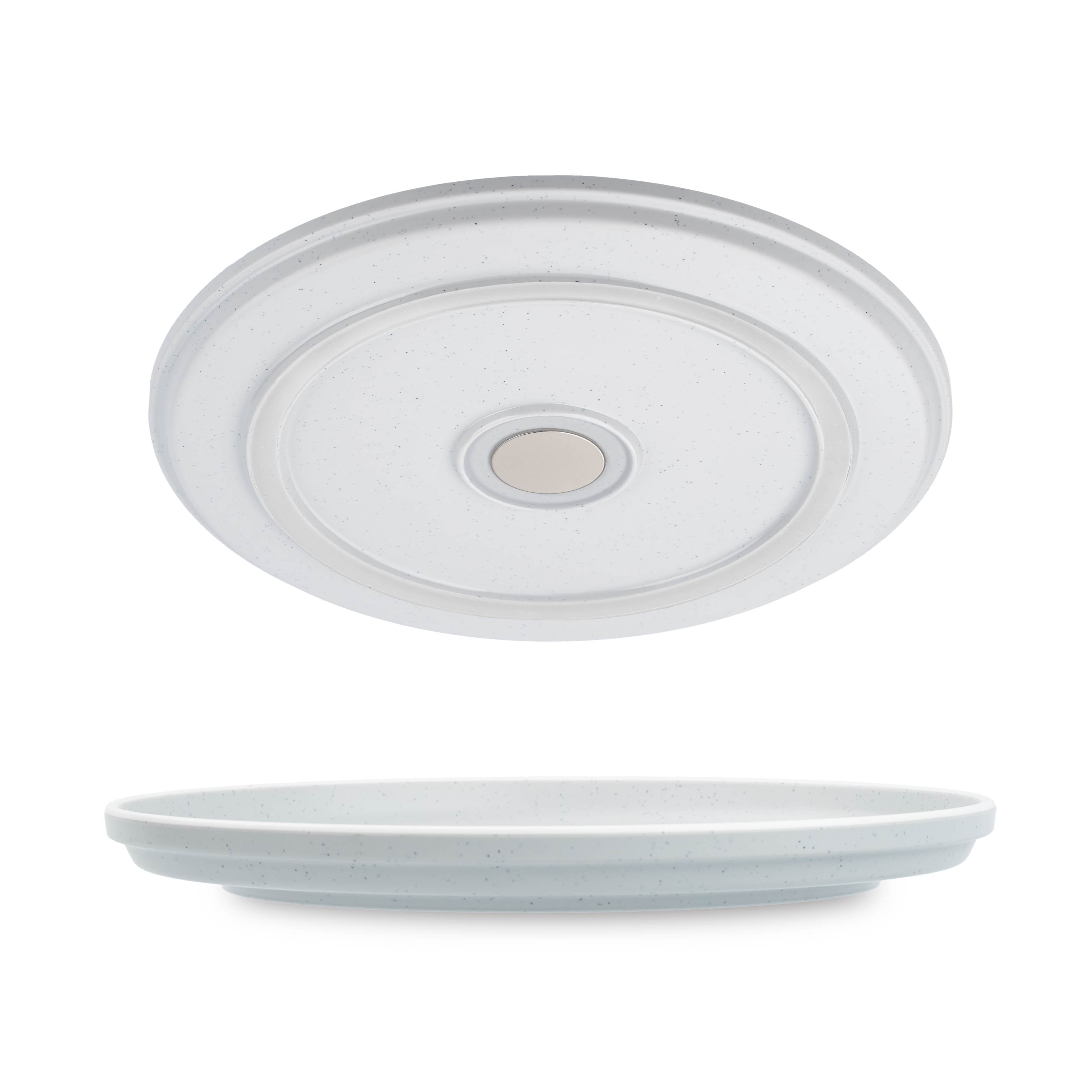 DOLOMIT WHITE Plastic Plates with Magnet - 25 cm Set of 6, Durable Melamine Dinner Plates for Kitchen, Camping & Outdoor Picnics