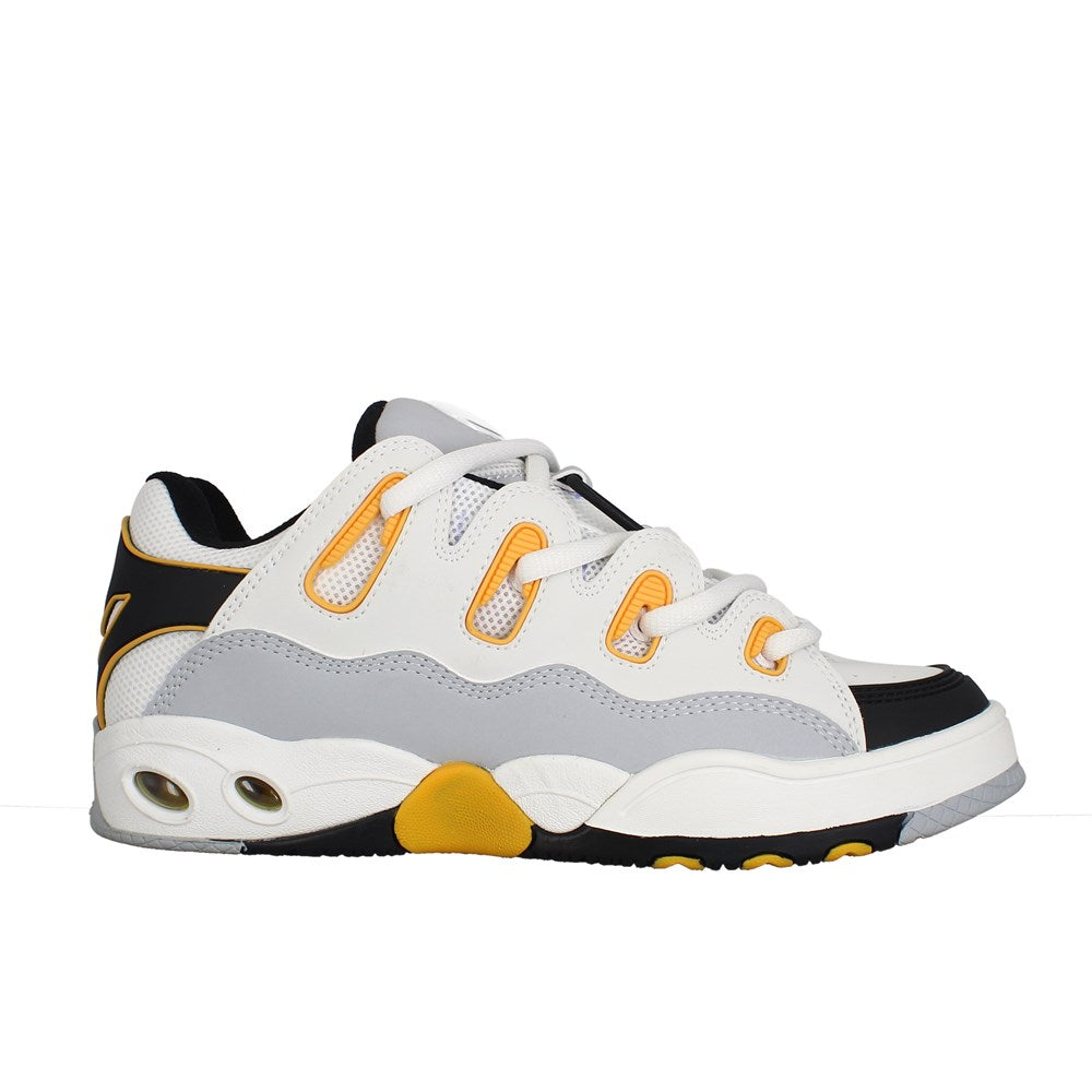 Osiris D3 OG Sneakers - White/Grey/Yellow Skate Shoes for Men | Retro High-Top Skateboarding Shoes for Streetwear & Urban Fashion