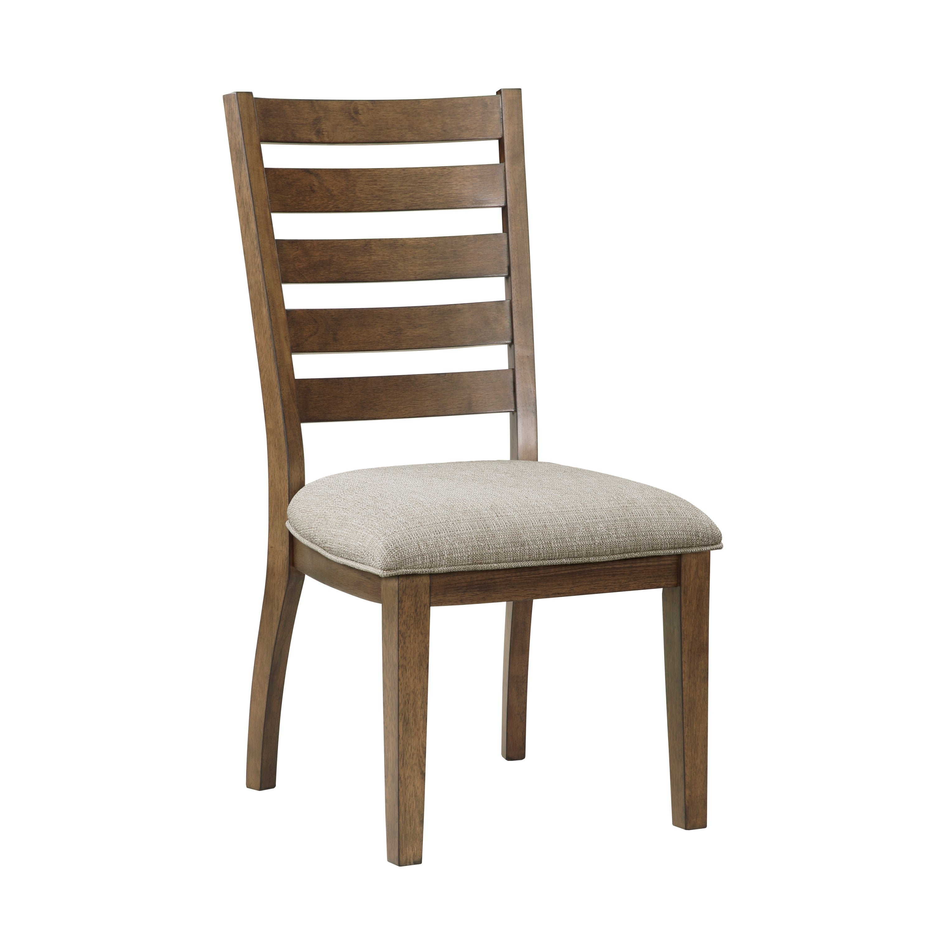 2pc Cherry Finish Traditional Wooden Ladder Back Side Chairs Set - Solid Wood Frame Dining Room Furniture for Kitchen, Breakfast Nook & Formal Dining