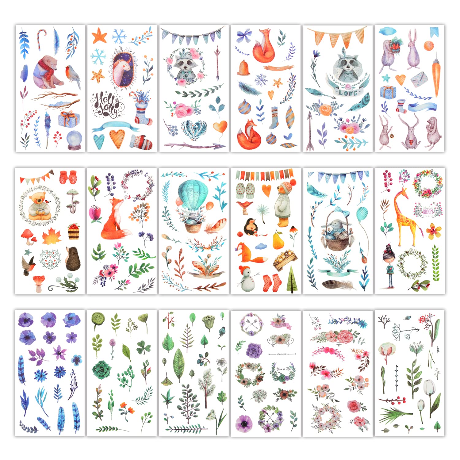Cute Kawaii Animal Planner Stickers for Scrapbooking, DIY Arts & Crafts, Journals, Laptops, Gift Cards - Perfect for Kids Crafts, Photo Albums, Water Bottles & Calendar Decoration