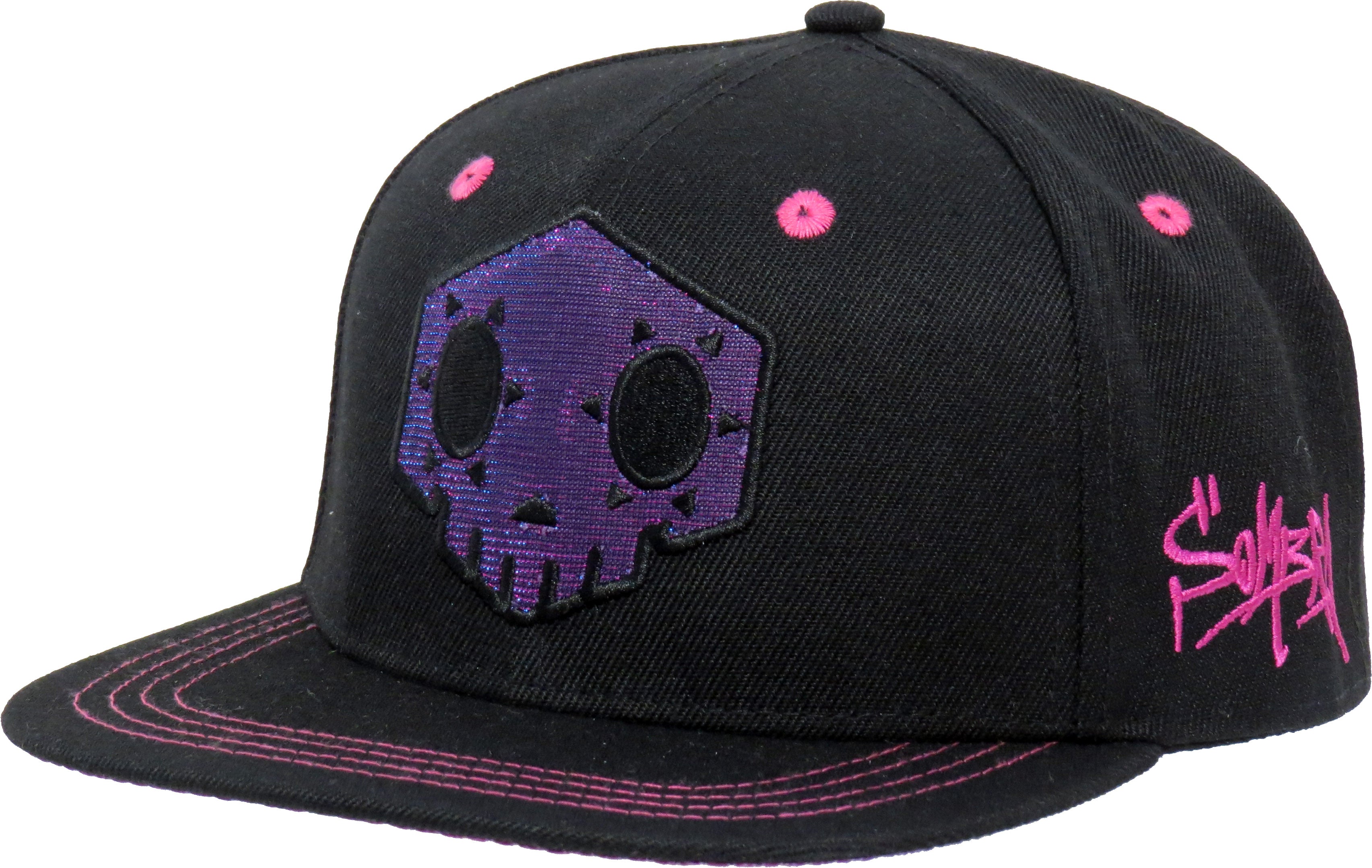 Official Overwatch Sombra Snapback Cap - Gaming Trucker Hat with Adjustable Strap - Perfect for Cosplay, Gaming Events & Streetwear Fashion