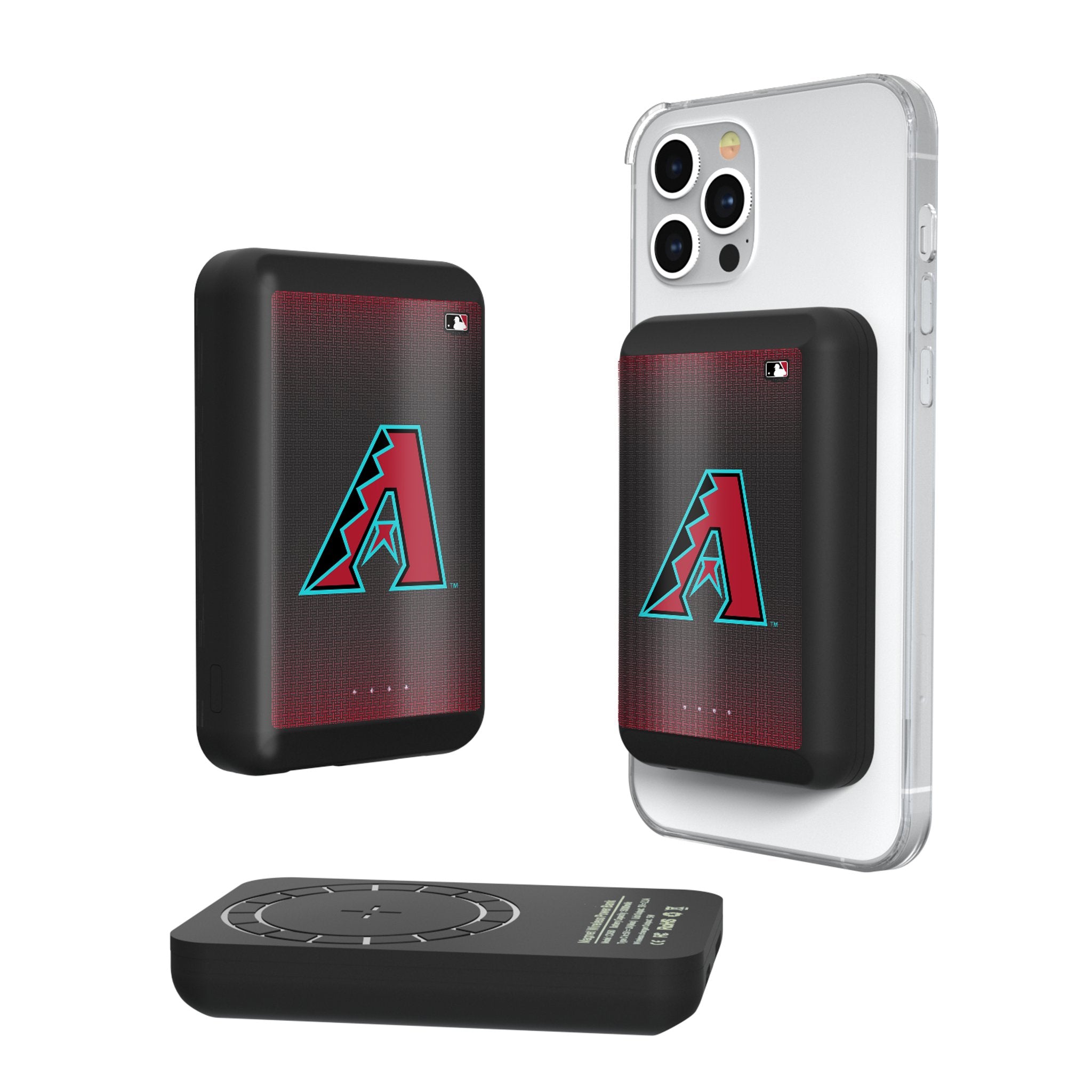 Arizona Diamondbacks Wireless Magnetic Power Bank 5000mAh Portable Charger for iPhone Samsung - Perfect for Travel, Work, and Game Day