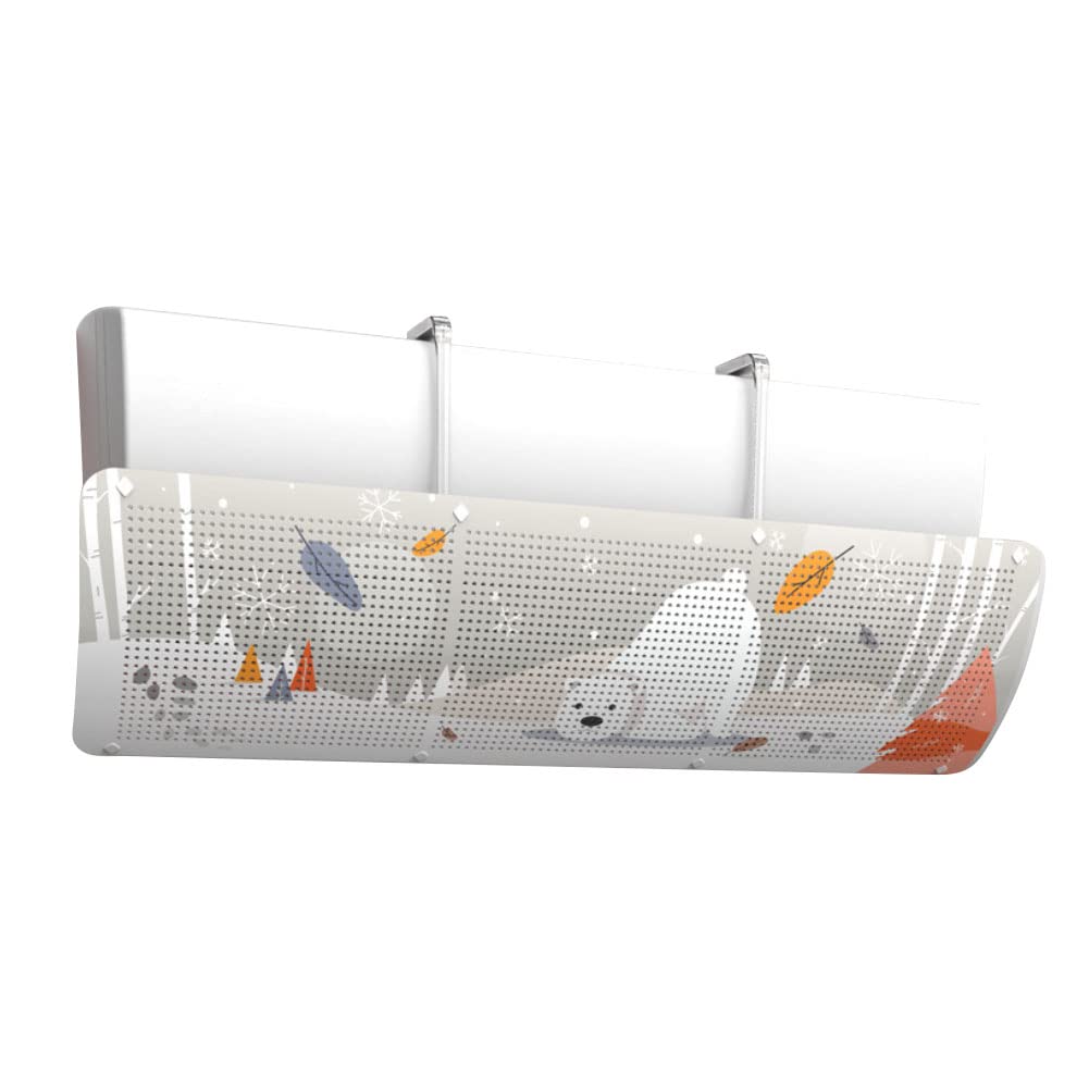 KABAKE Adjustable Air Conditioner Deflector - Wind Direction Control Baffle for Home Cooling, Anti-Blast Air Wing, Telescopic Windshield (Bear Design) - Perfect for Bedrooms, Living Rooms & Offices