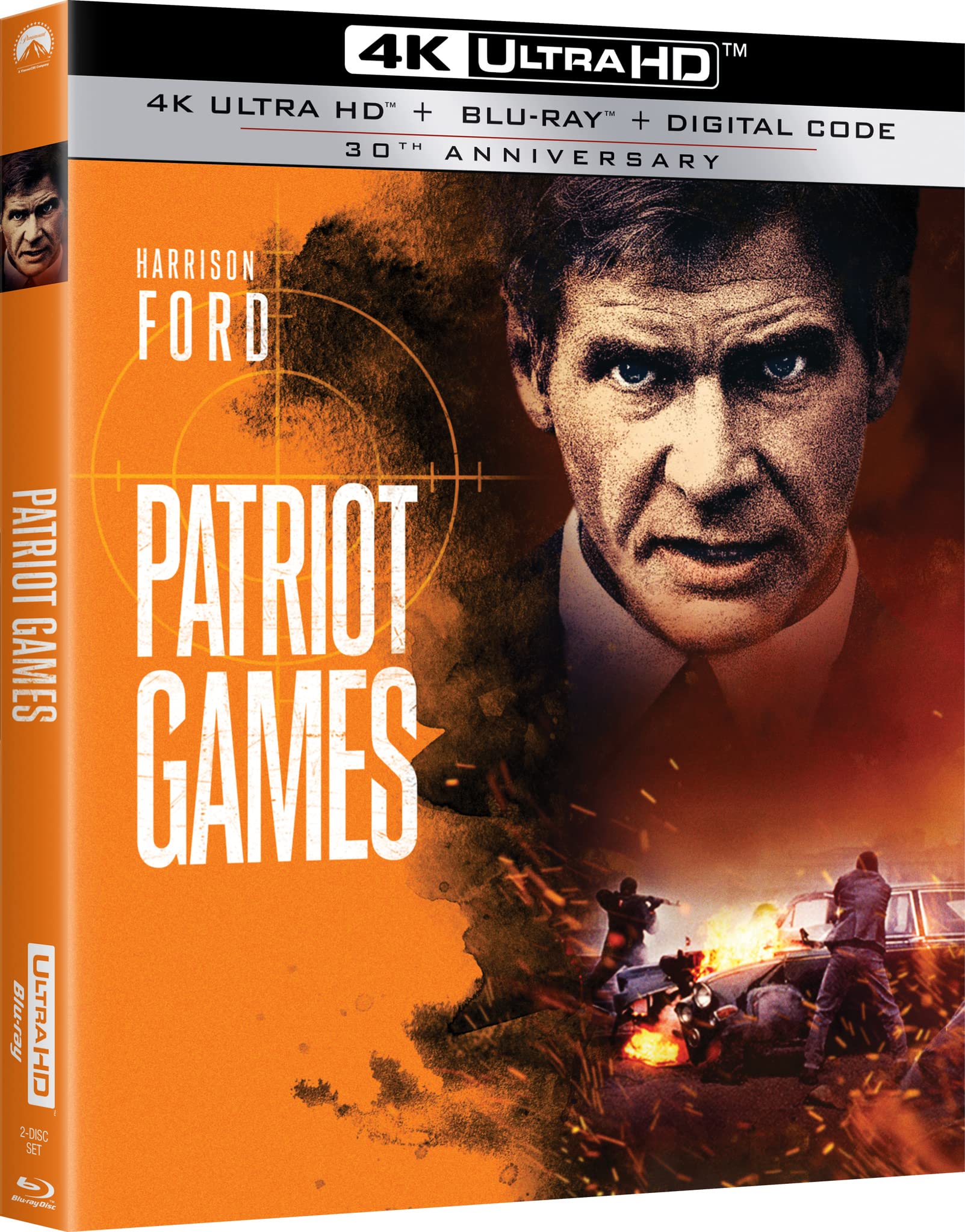Patriot Games [4K UHD] Blu-ray - Action Thriller Movie Starring Harrison Ford | Perfect for Home Theater & Movie Night Collections
