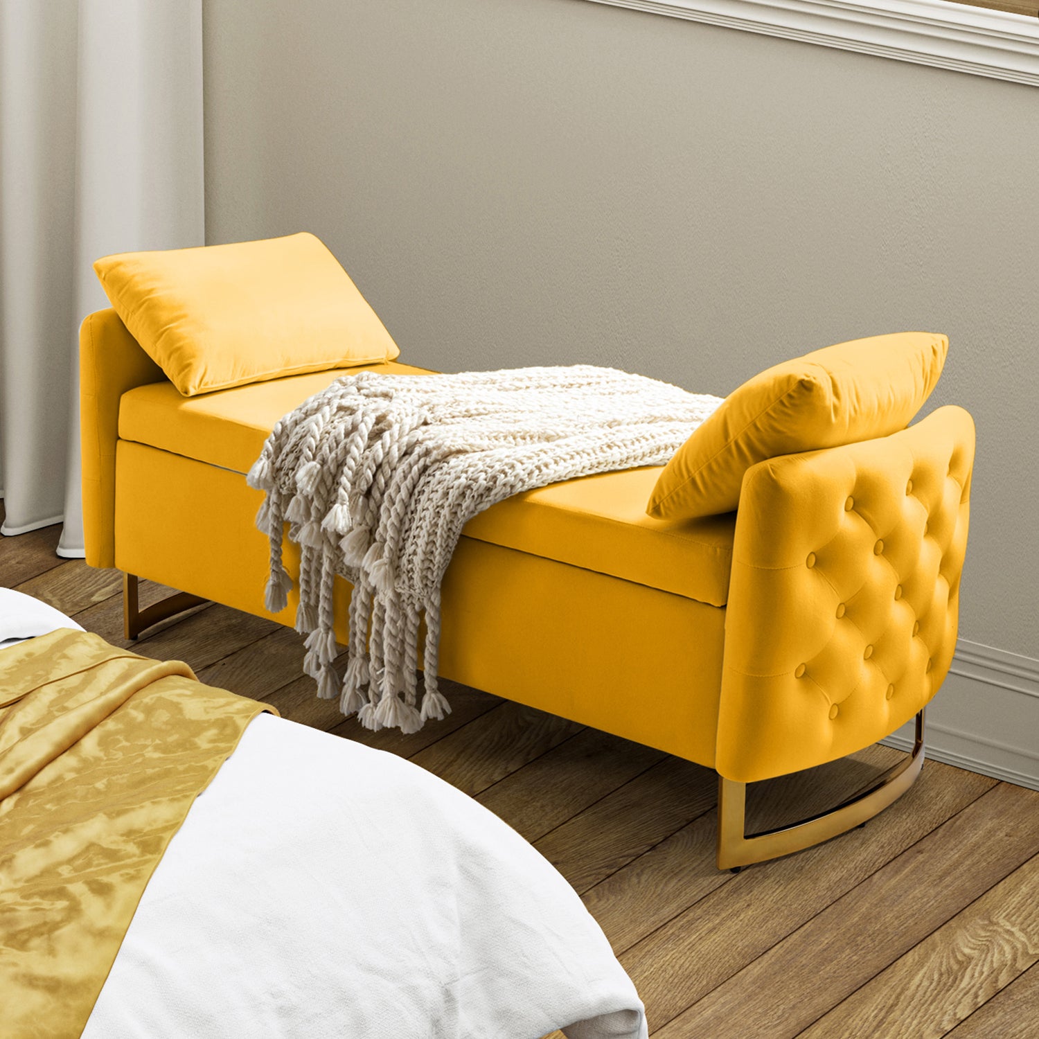 Angelo Upholstered Flip Top Storage Bench - Stylish Ottoman with Hidden Storage for Living Room, Bedroom & Entryway - Perfect for Home Organization & Extra Seating