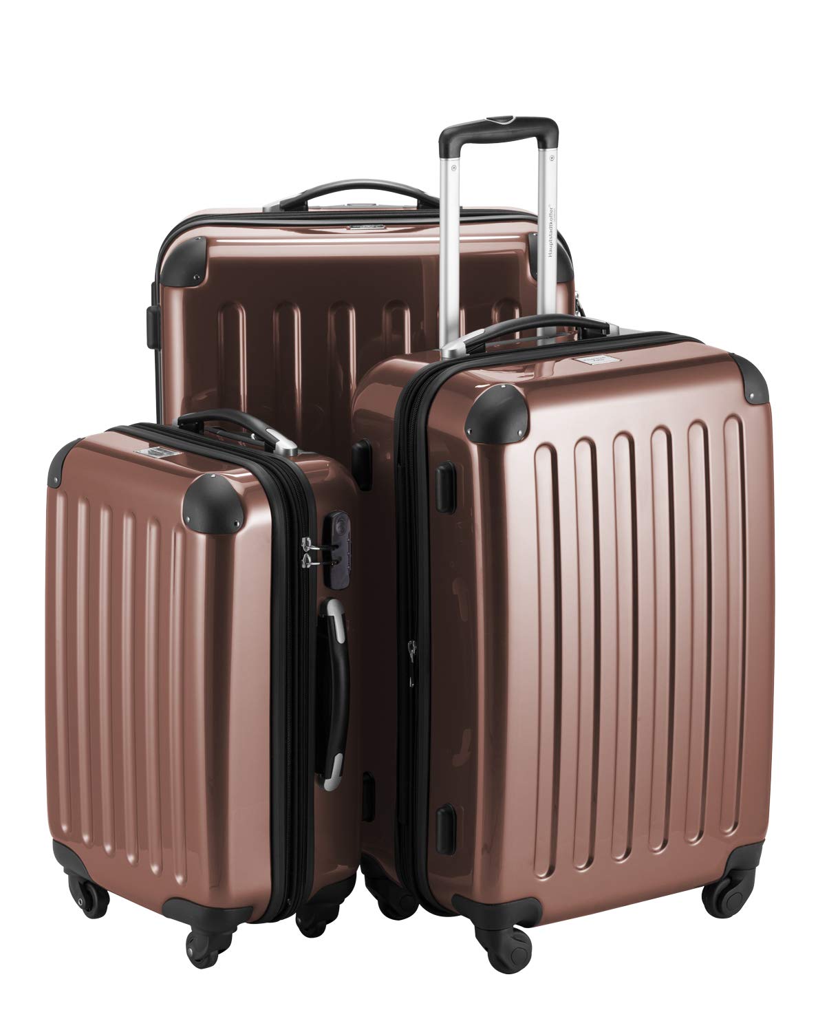 Premium Brown Hauptstadtkoffer Luggage Set - 3-Piece Spinner Suitcase with TSA Lock, Lightweight Durable Travel Bags for Men & Women - Perfect for Business Trips, Vacations & Air Travel