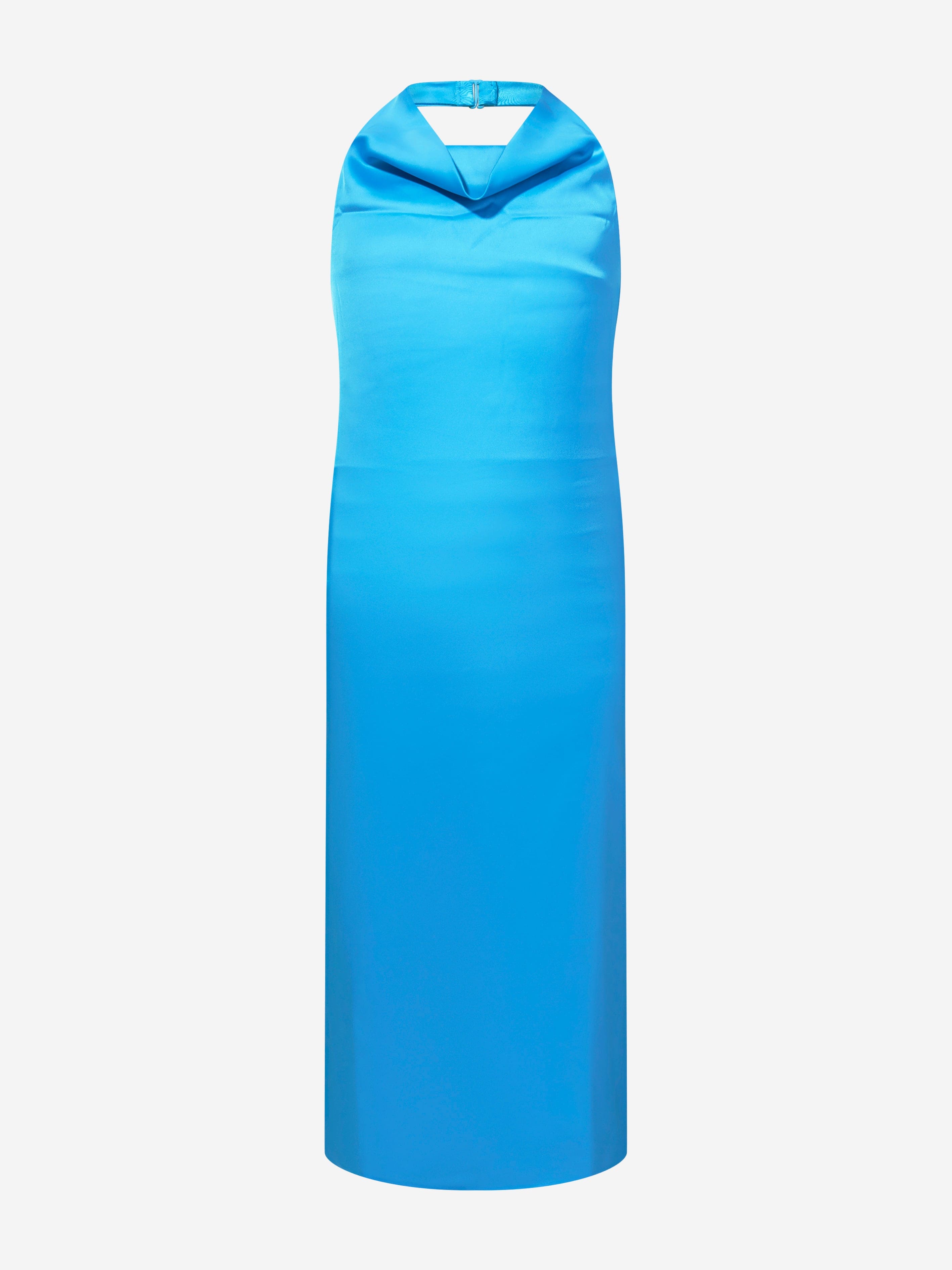 AY by AYLA Girls Backless Satin Maxi Dress in Blue - Elegant Formal Gown for Prom, Homecoming & Special Occasions