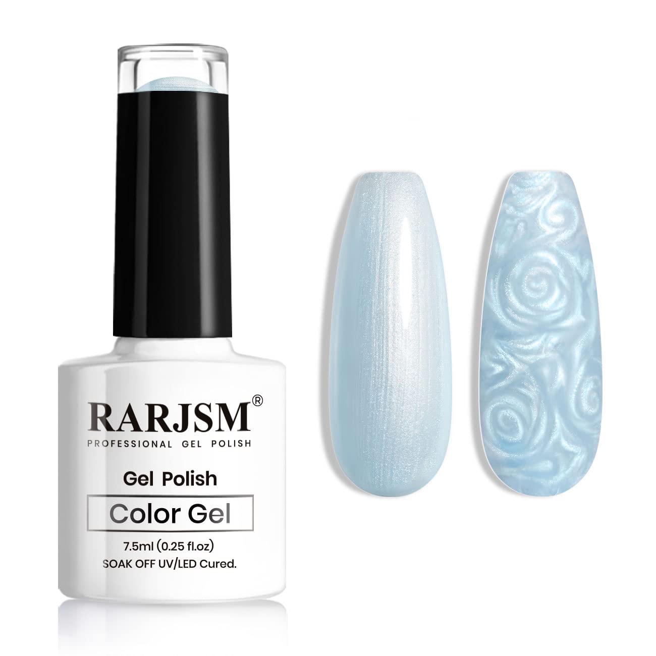RARJSM Pearl Gel Nail Polish - Sky Blue Shimmer Mermaid Nail Gel with Glitter for DIY Manicure | Soak Off UV Gel for Salon & Home Use | Perfect for Parties, Weddings & Special Occasions