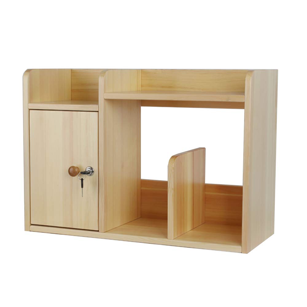 Feifei Freestanding Desktop Bookshelf - DIY Wooden Desk Organizer for Stationery Storage, 23.6 x 21.7 Inches (60 x 55 cm), 2 Color Options - Perfect for Home Office, Study Desk & School Organization