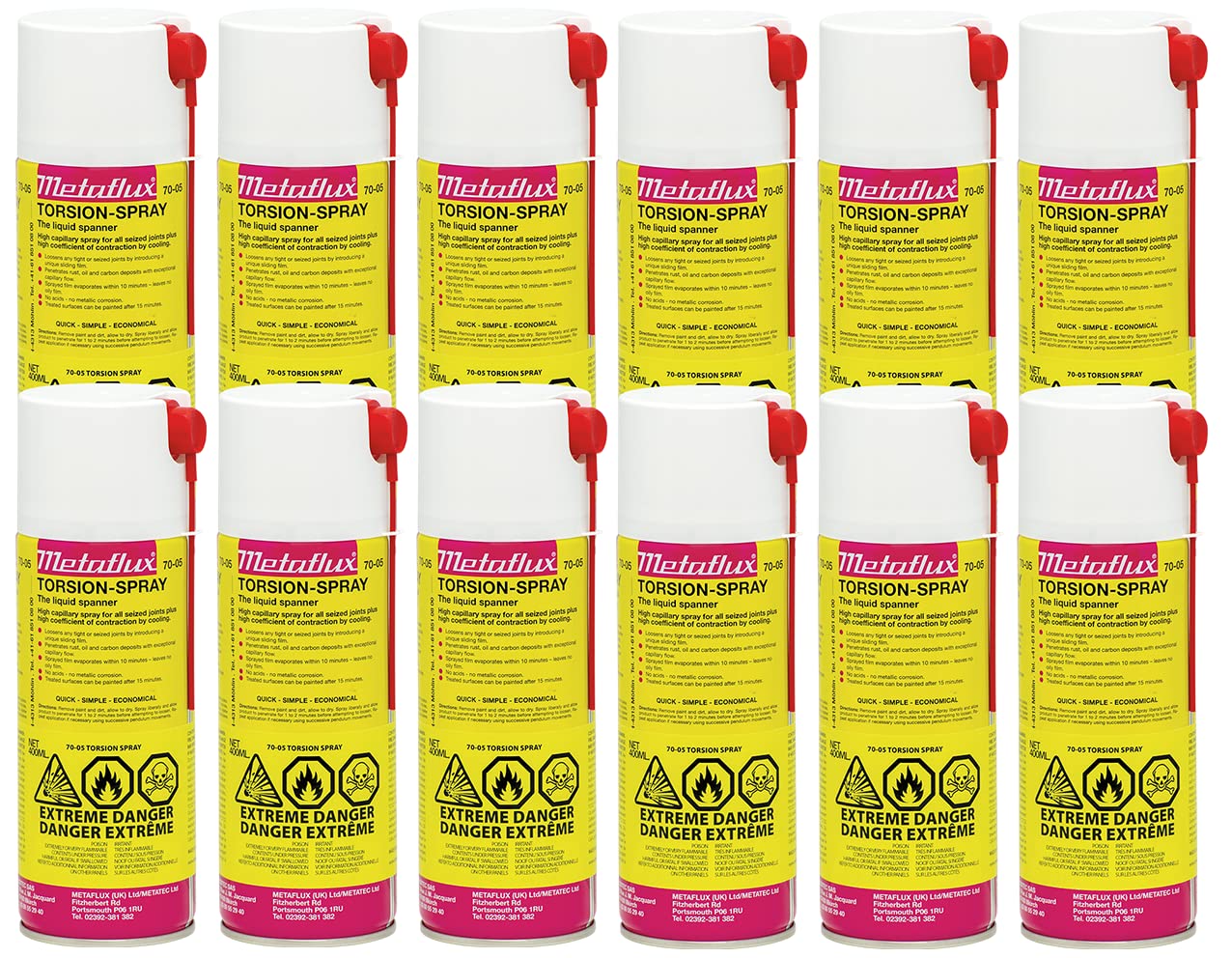 Metaflux 70-05 Torsion Spray Rust Remover – Industrial Grade Penetrating Oil for Rusted Bolts, Nuts, and Screws – Multipurpose Lubricant Spray (400 ml) for Automotive, Machinery, and Home Maintenance