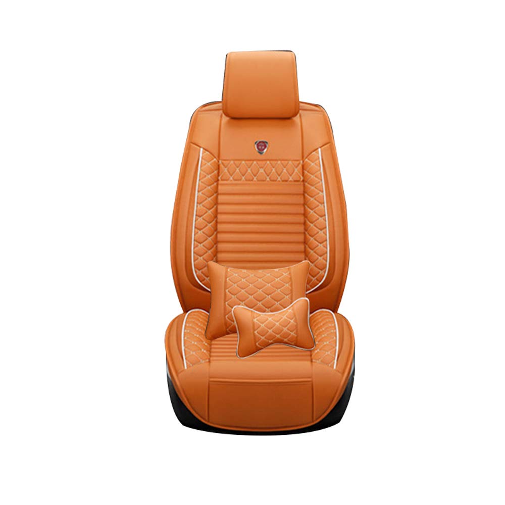 Premium Waterproof PU Leather Car Seat Covers - 2-Piece Front Set for Lexus LX470/LX570 | Airbag Safe | Orange Luxury Interior Protection | Perfect for Daily Commute & Road Trips