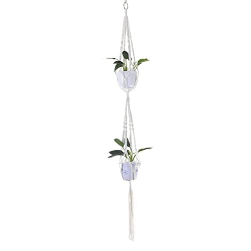 LULUDADA Cotton Rope Hanging Flower Pot - Creative Woven Plant Basket for Indoor/Outdoor Gardening
