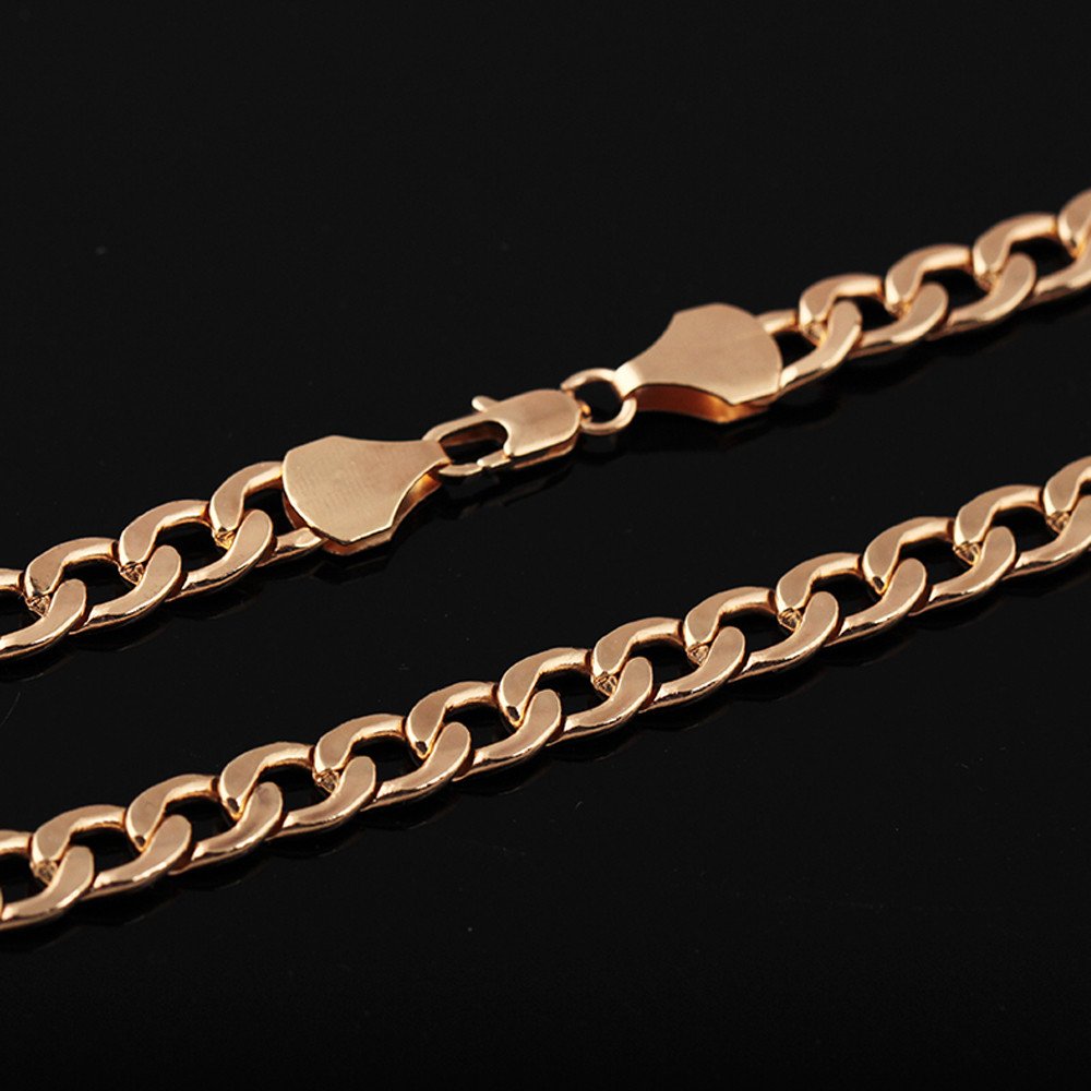 Luxury Gold Filled Cuban Link Chain Necklace for Men & Women - Fashion Choker Jewelry with Pendant - Perfect Birthday & Christmas Gift for Her or Him (One Size) - Ideal for Parties, Dating, and Everyday Wear