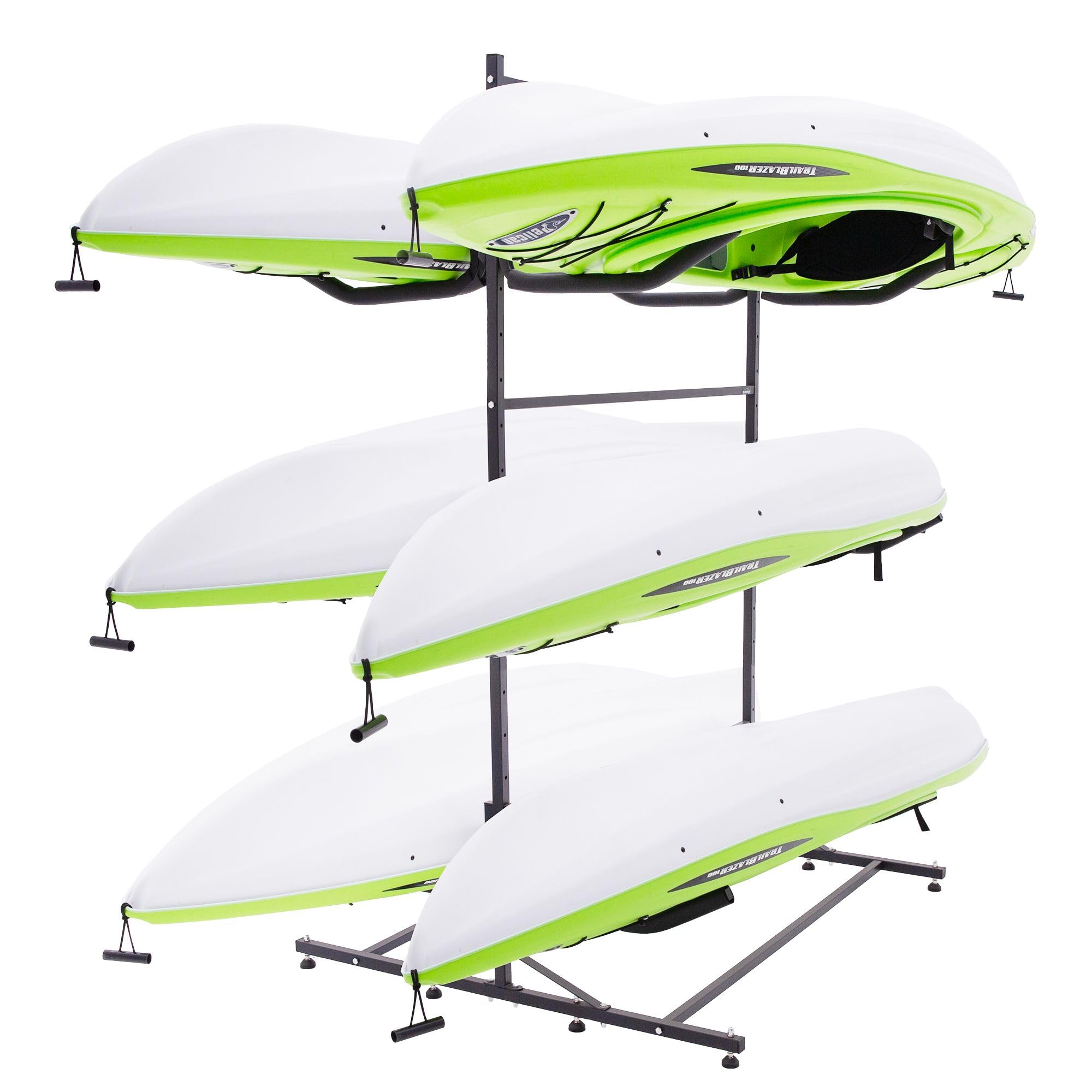 Black Widow Elevate Outdoor Double-Sided 6 Kayak & SUP Storage Rack - Heavy Duty Kayak Stand for Garage, Backyard, or Dock - Perfect for Canoe, Paddle Board, and Water Sports Equipment Organization