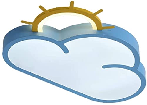 Eye Protection Blue Cloud Sunshine LED Ceiling Pendant Light - Cartoon Chandelier for Kids Bedroom & Kindergarten (60×39×6cm) - Perfect for Children's Room Decor & Educational Spaces