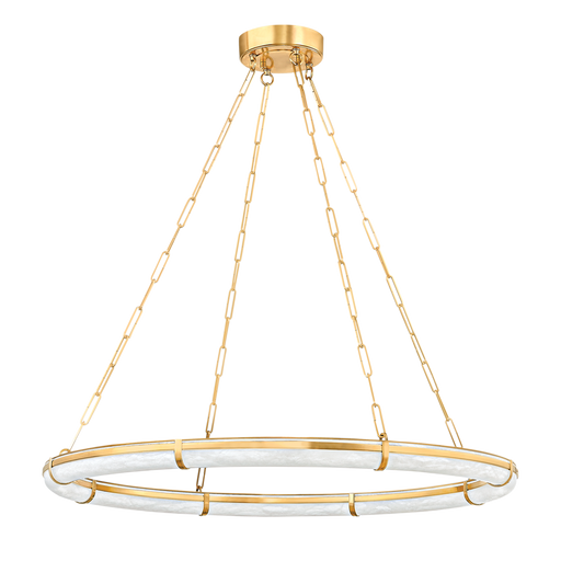 Modern Round Alabaster Chandelier - Elegant Indoor Lighting Fixture for Dining Room, Living Room & Bedroom | Natalie Collection