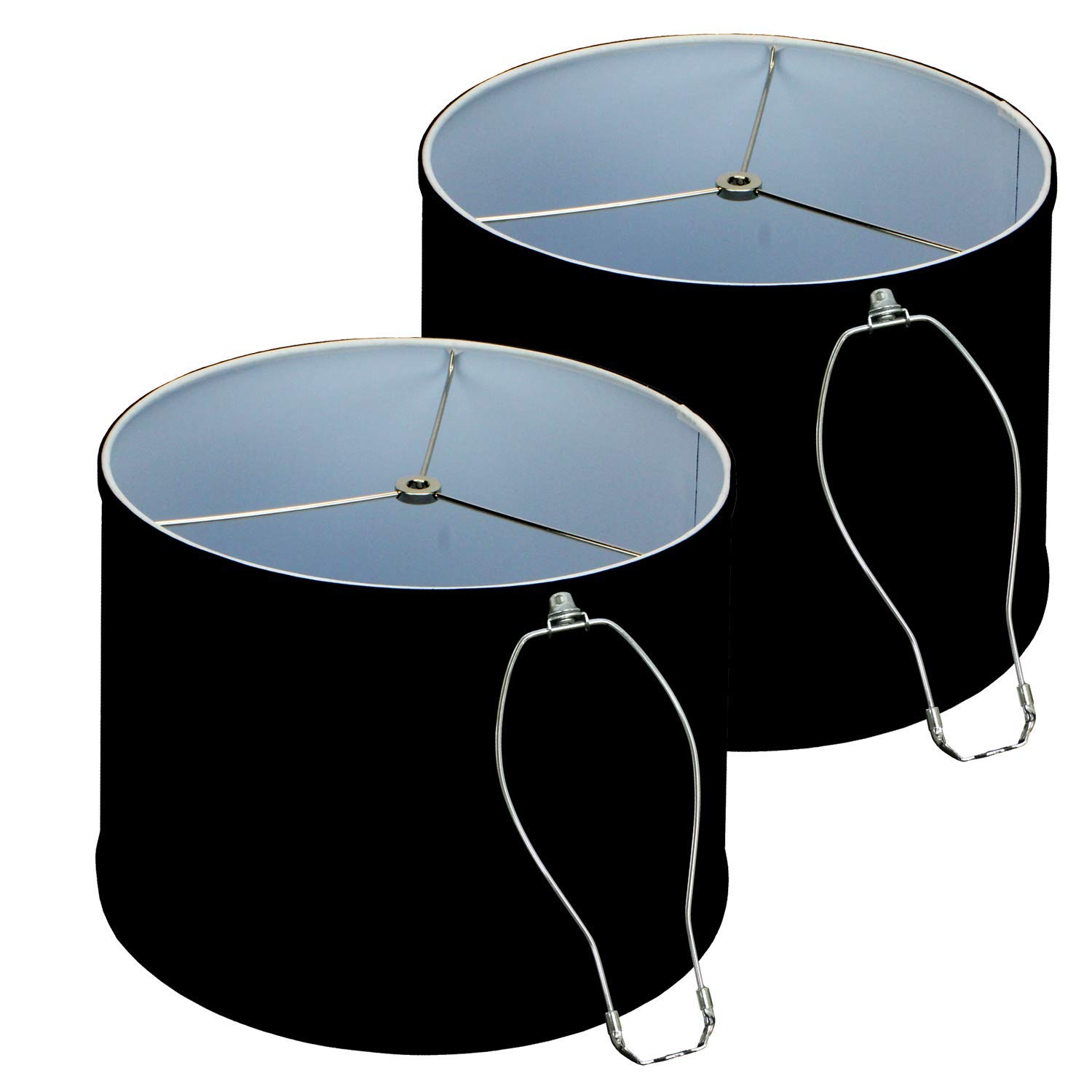 Set of 2 Black Linen Lampshades - 13