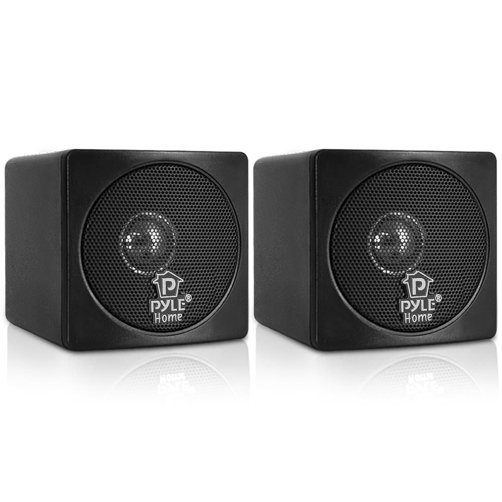 3'' Mini Cube Bookshelf Speakers - Compact Stereo Sound for Home, Office & Gaming - Perfect for Small Spaces & Desktop Setups